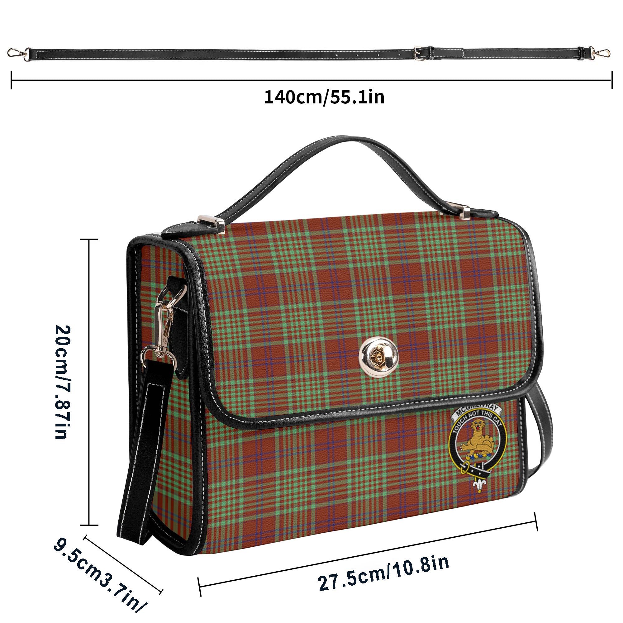 McGillivray Hunting Ancient Tartan Crest Satchel Bag