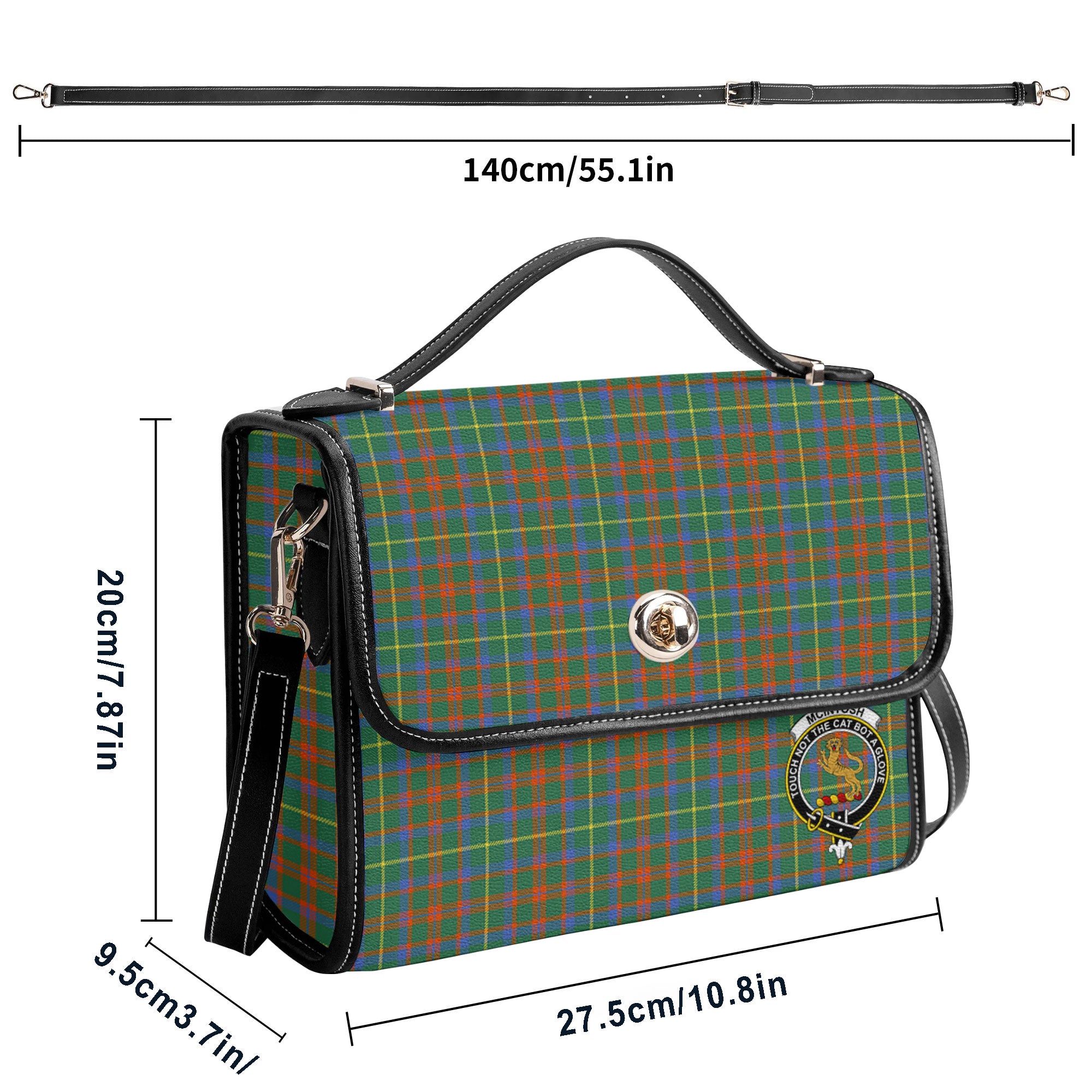 McIntosh Hunting Ancient Tartan Crest Satchel Bag