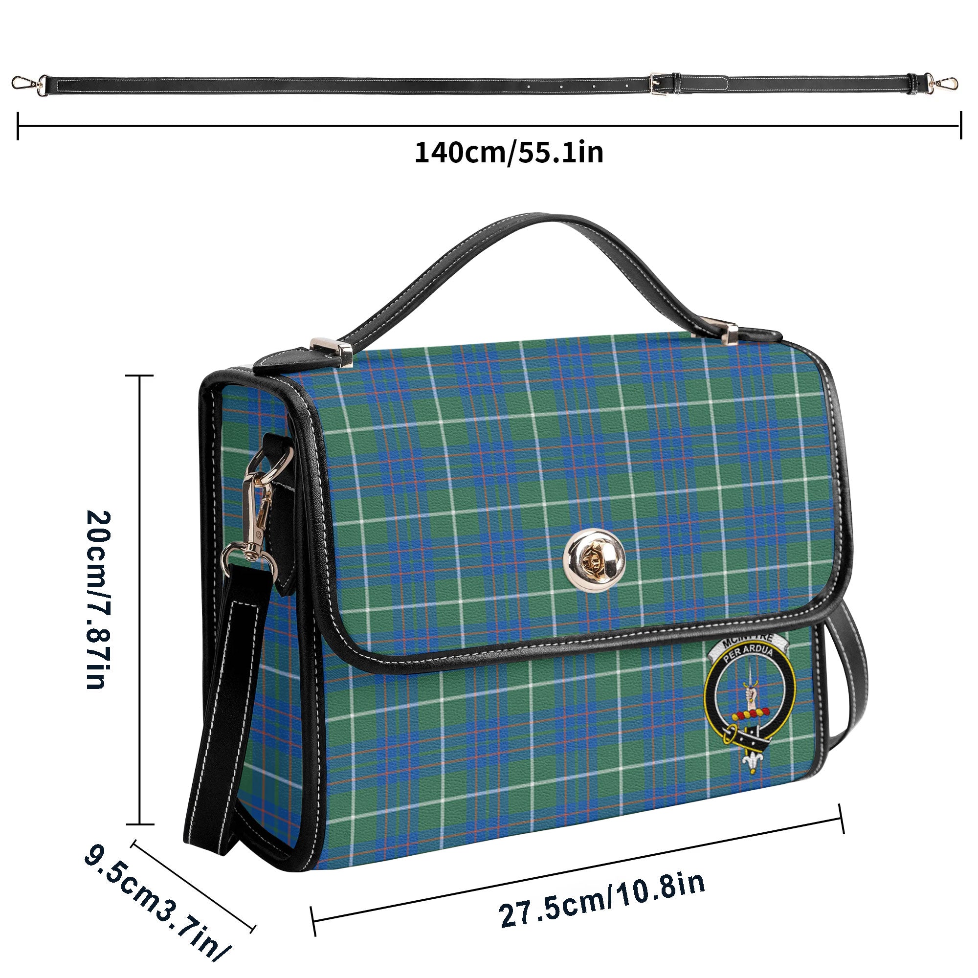 McIntyre Hunting Ancient Tartan Crest Satchel Bag