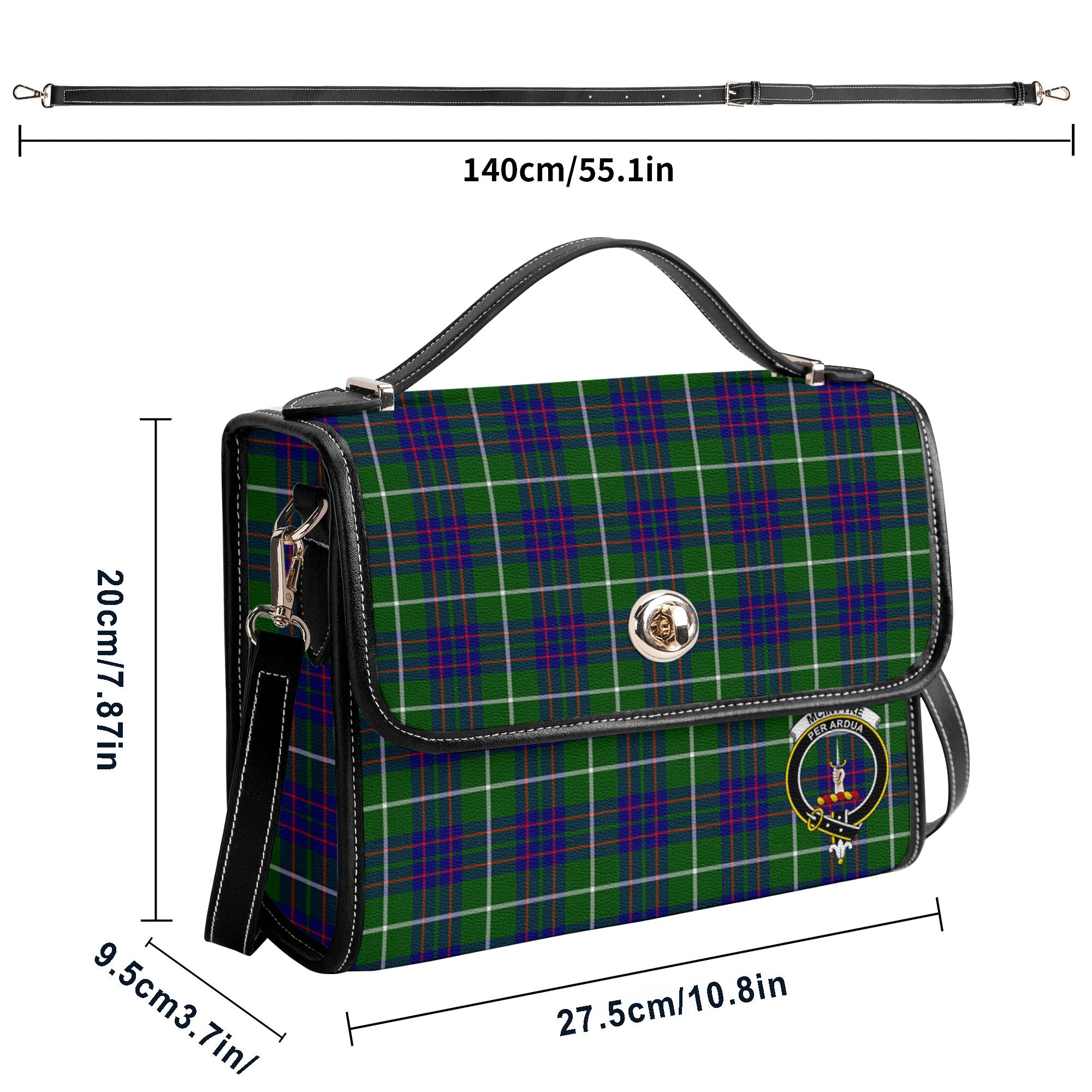 McIntyre Hunting Modern Tartan Crest Satchel Bag