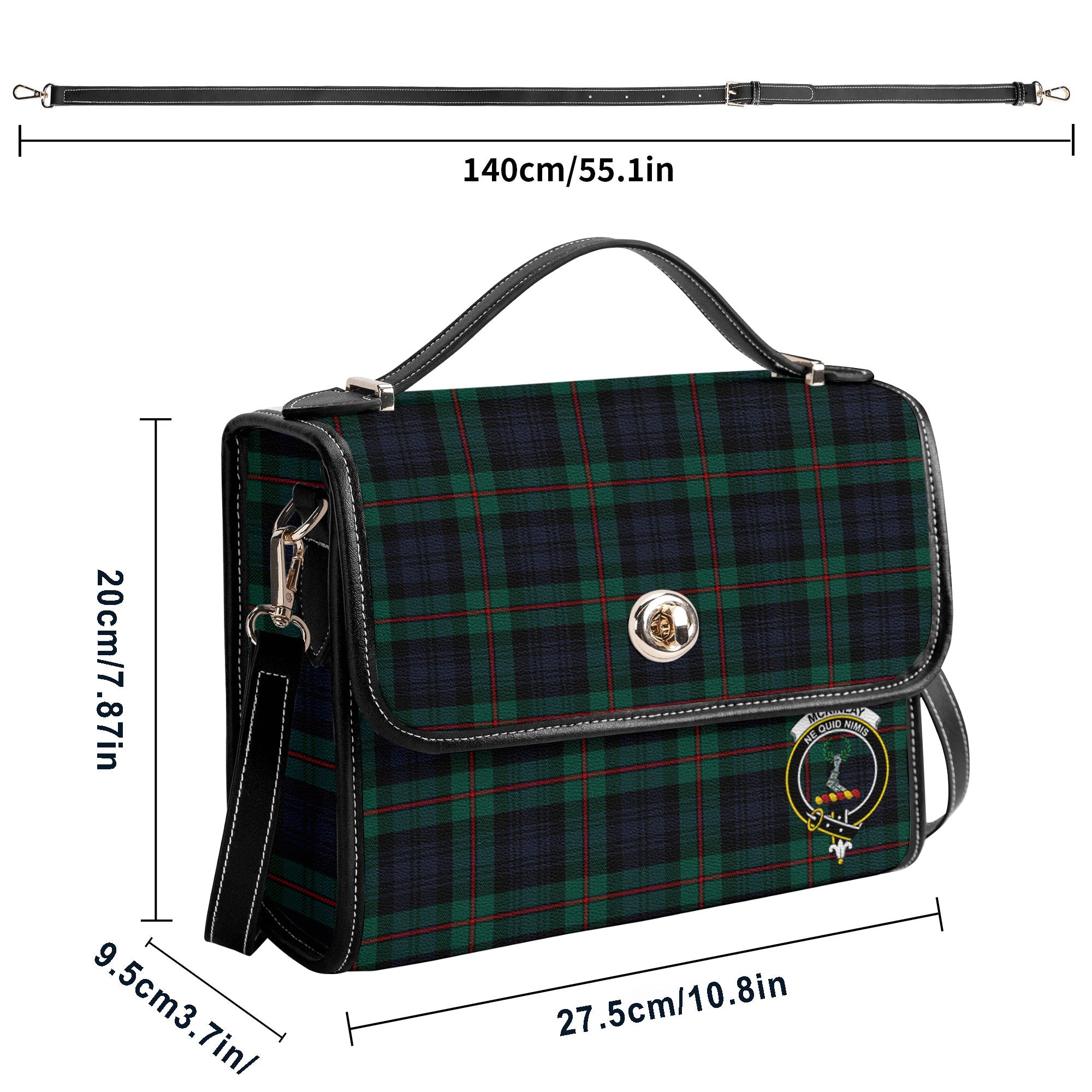 McKinlay Modern Tartan Crest Satchel Bag