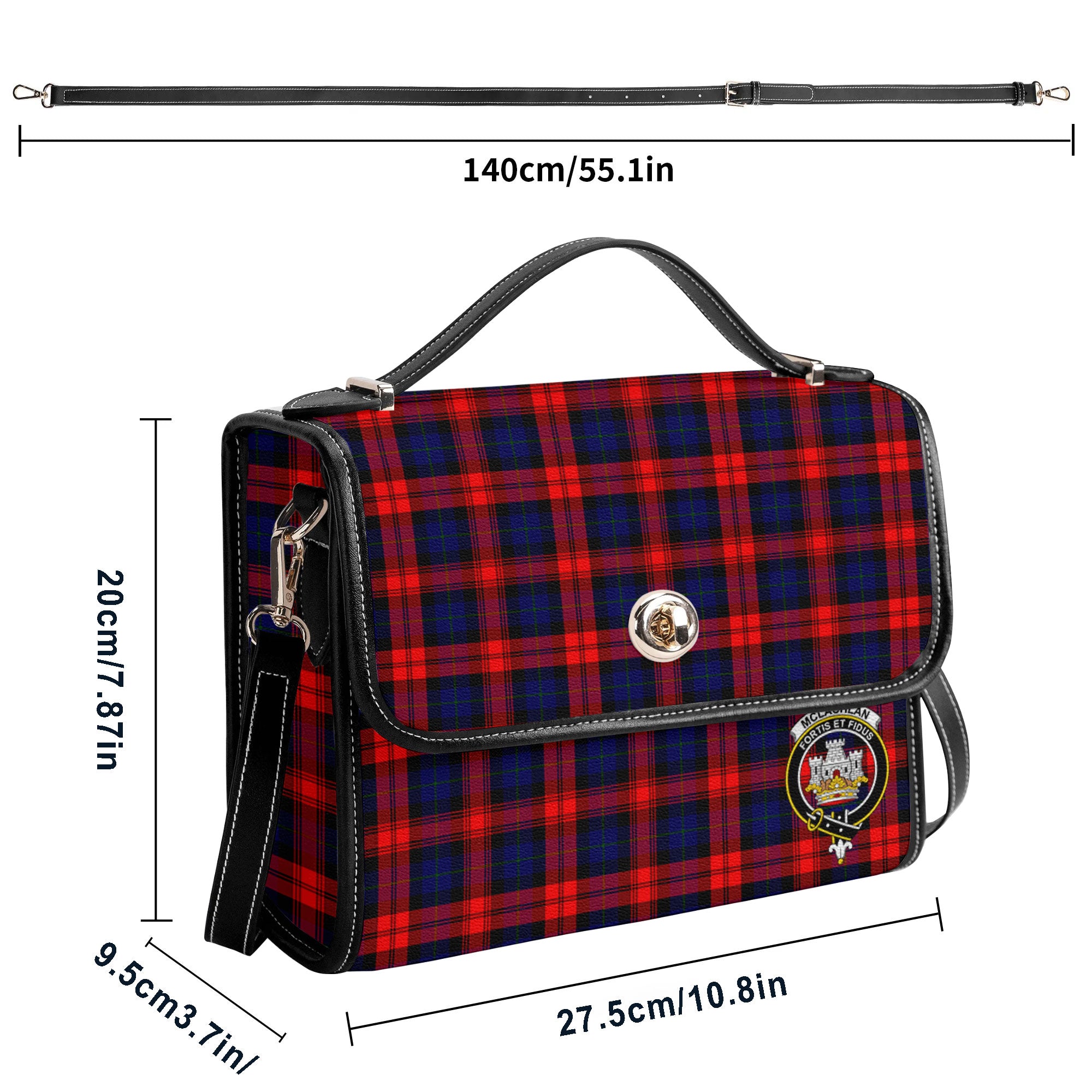 McLachlan Modern Tartan Crest Satchel Bag