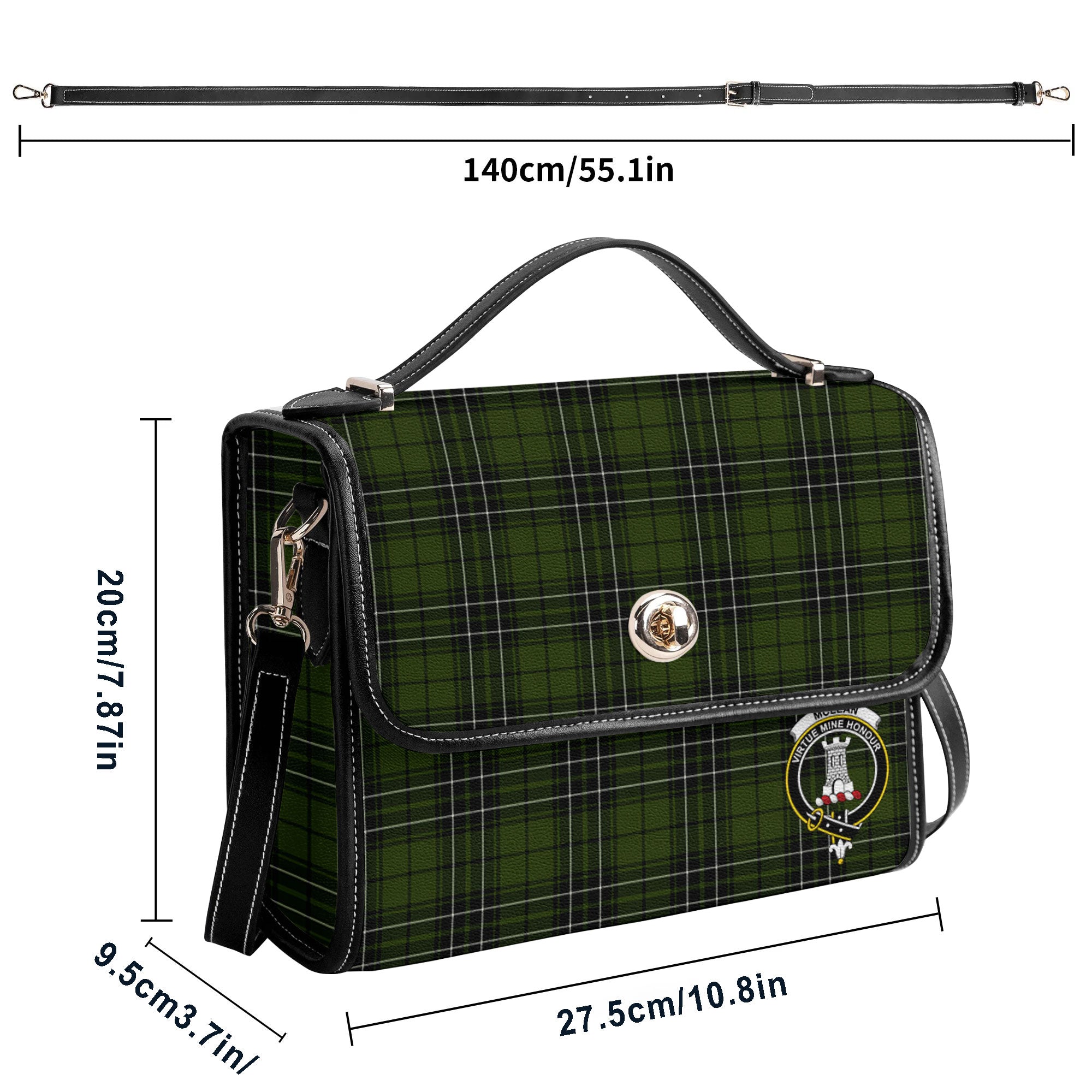 McLean Hunting Tartan Crest Satchel Bag