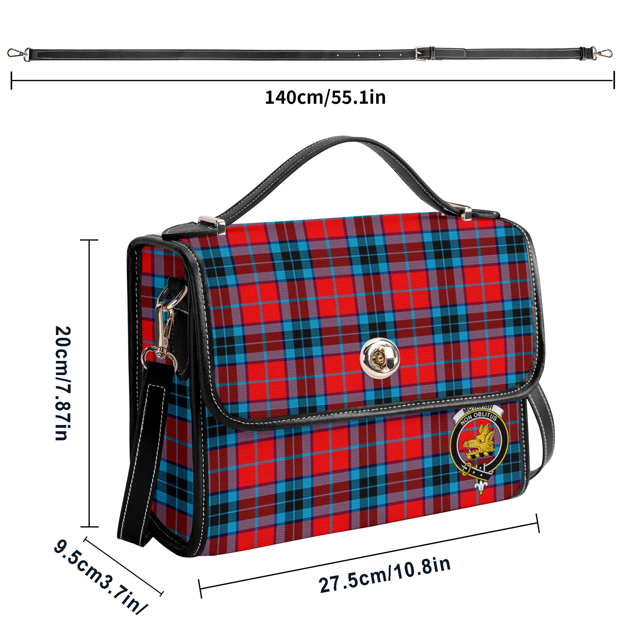 McTavish Modern Tartan Crest Satchel Bag