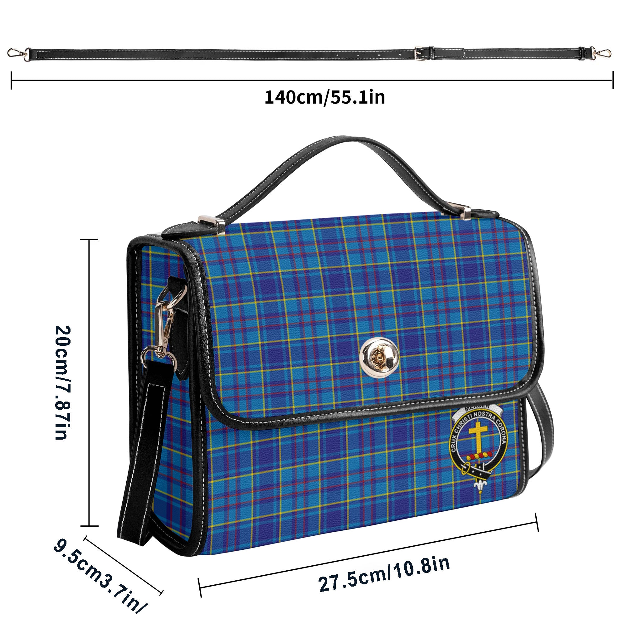 Mercer Modern Tartan Crest Satchel Bag
