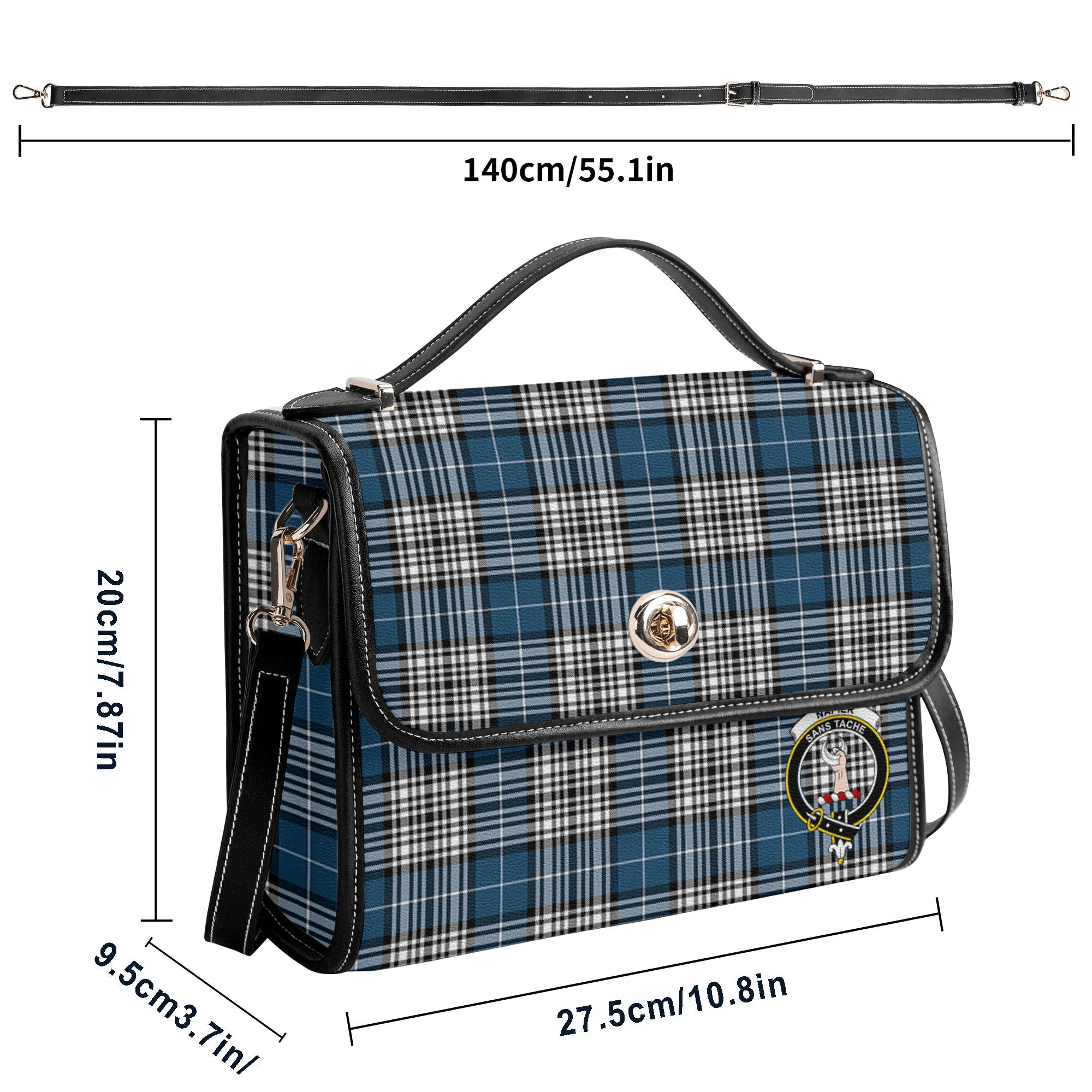 Napier Modern Tartan Crest Satchel Bag
