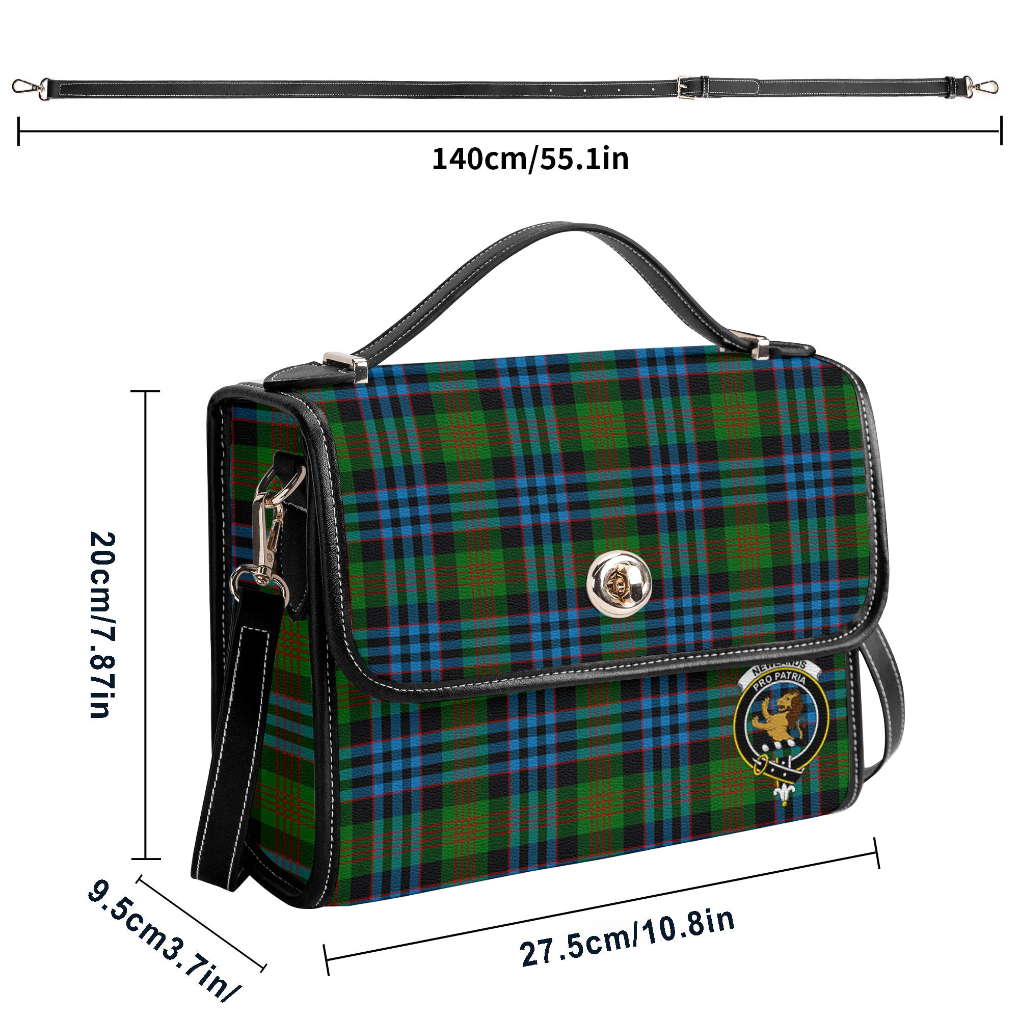 Newlands Tartan Crest Satchel Bag