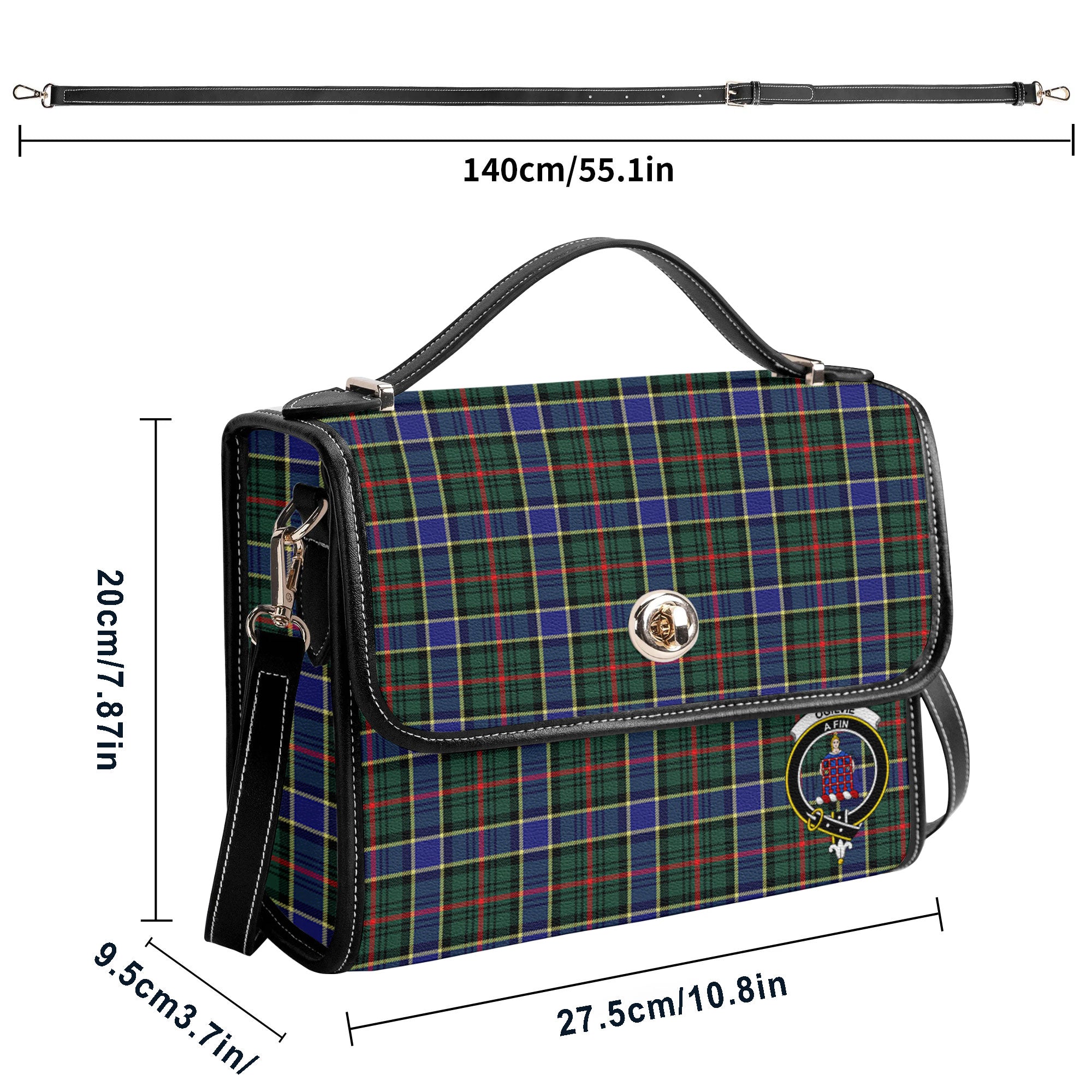 Ogilvie Hunting Modern Tartan Crest Satchel Bag