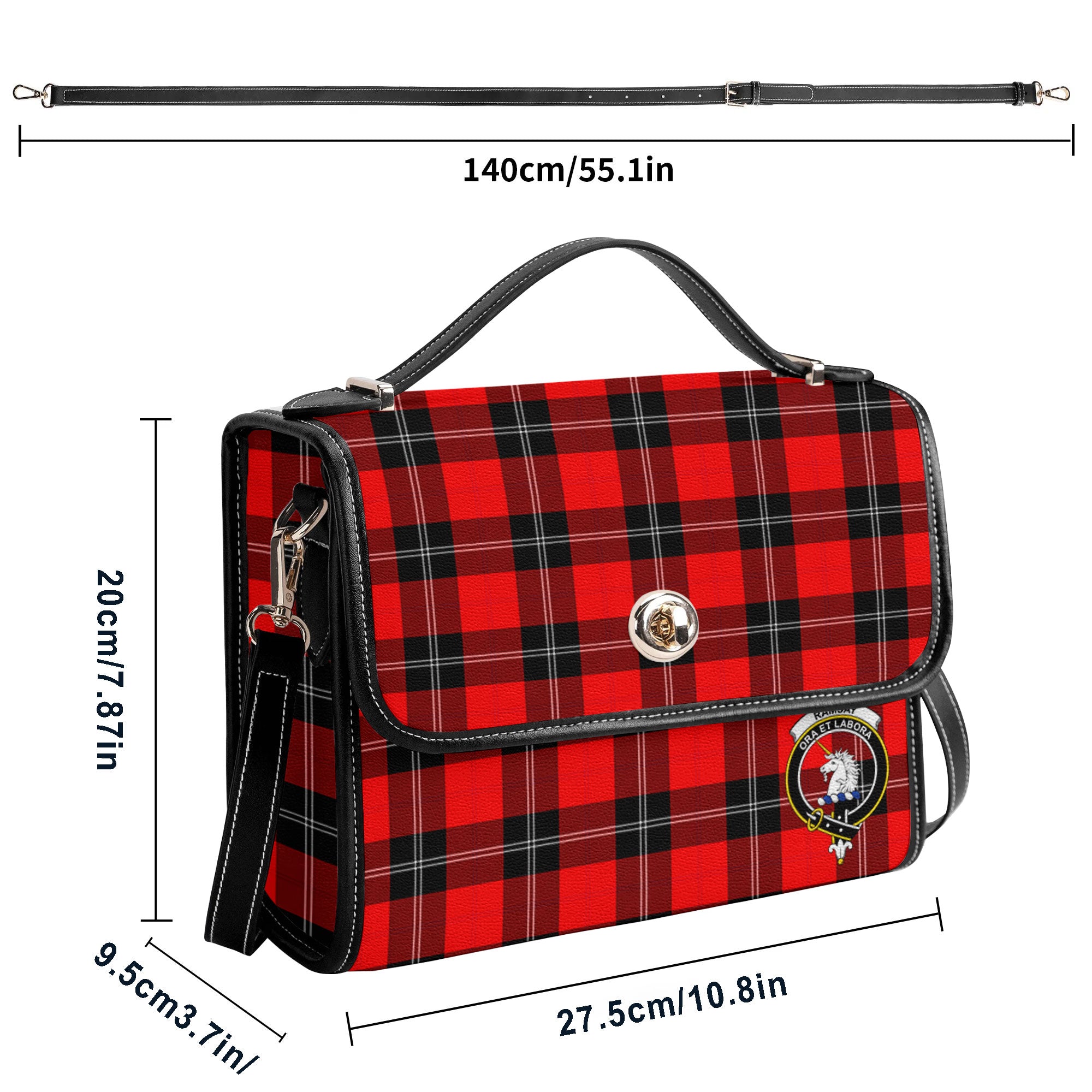 Ramsay Modern Tartan Crest Satchel Bag