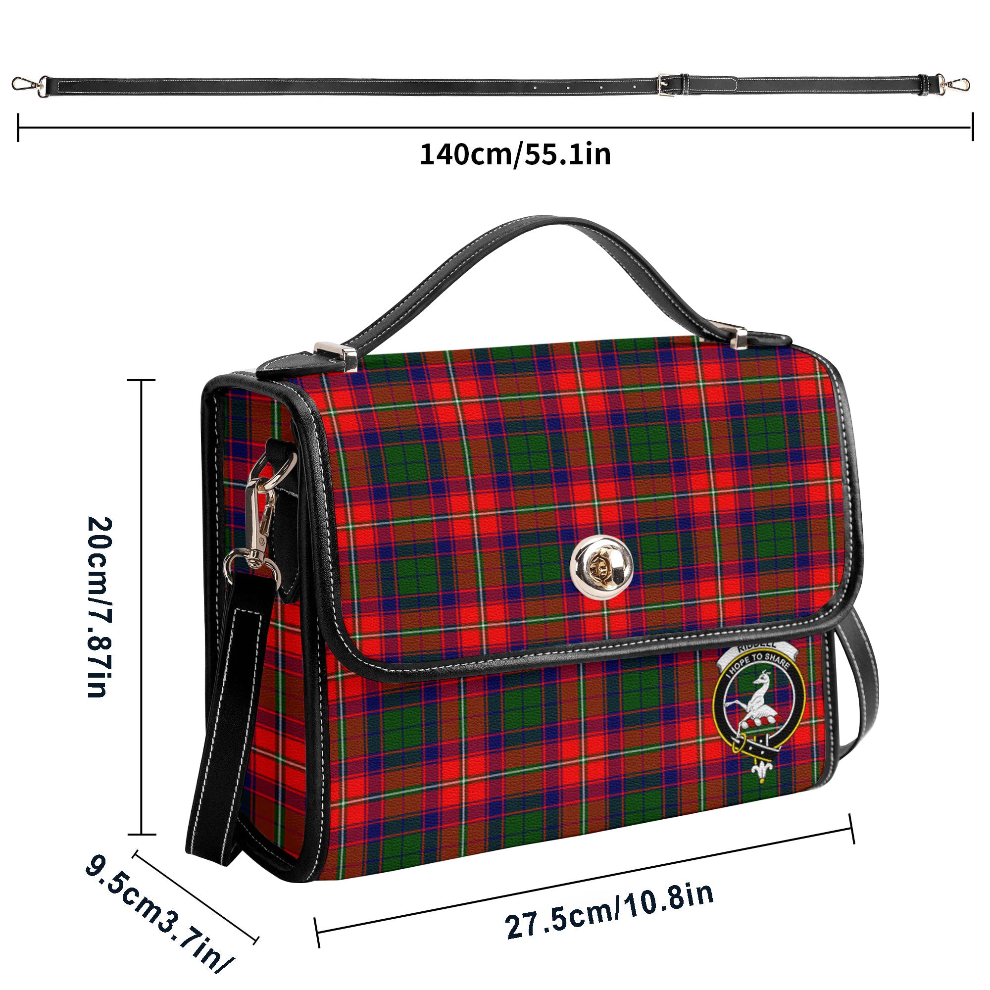 Riddell Tartan Crest Satchel Bag