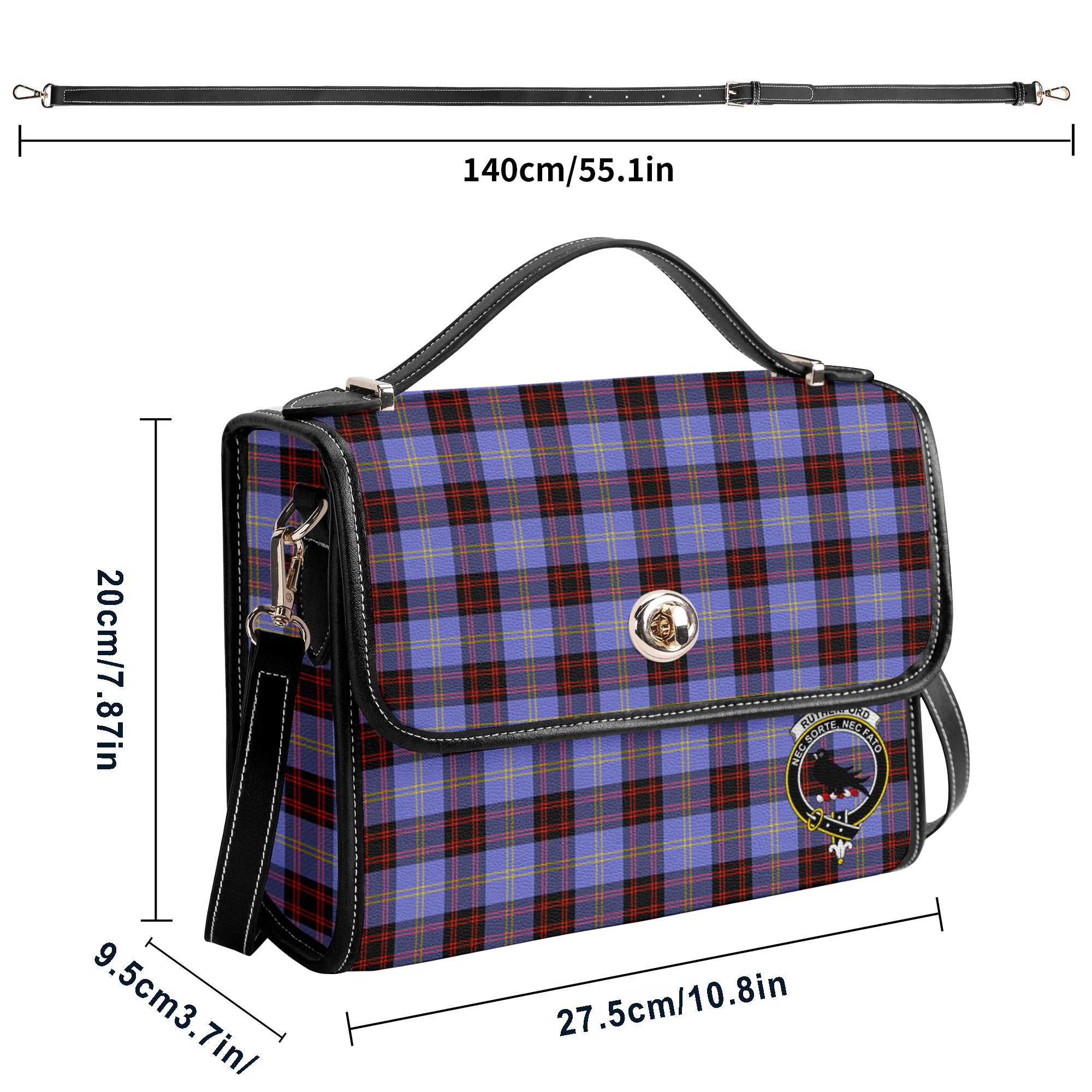Rutherford Tartan Crest Satchel Bag