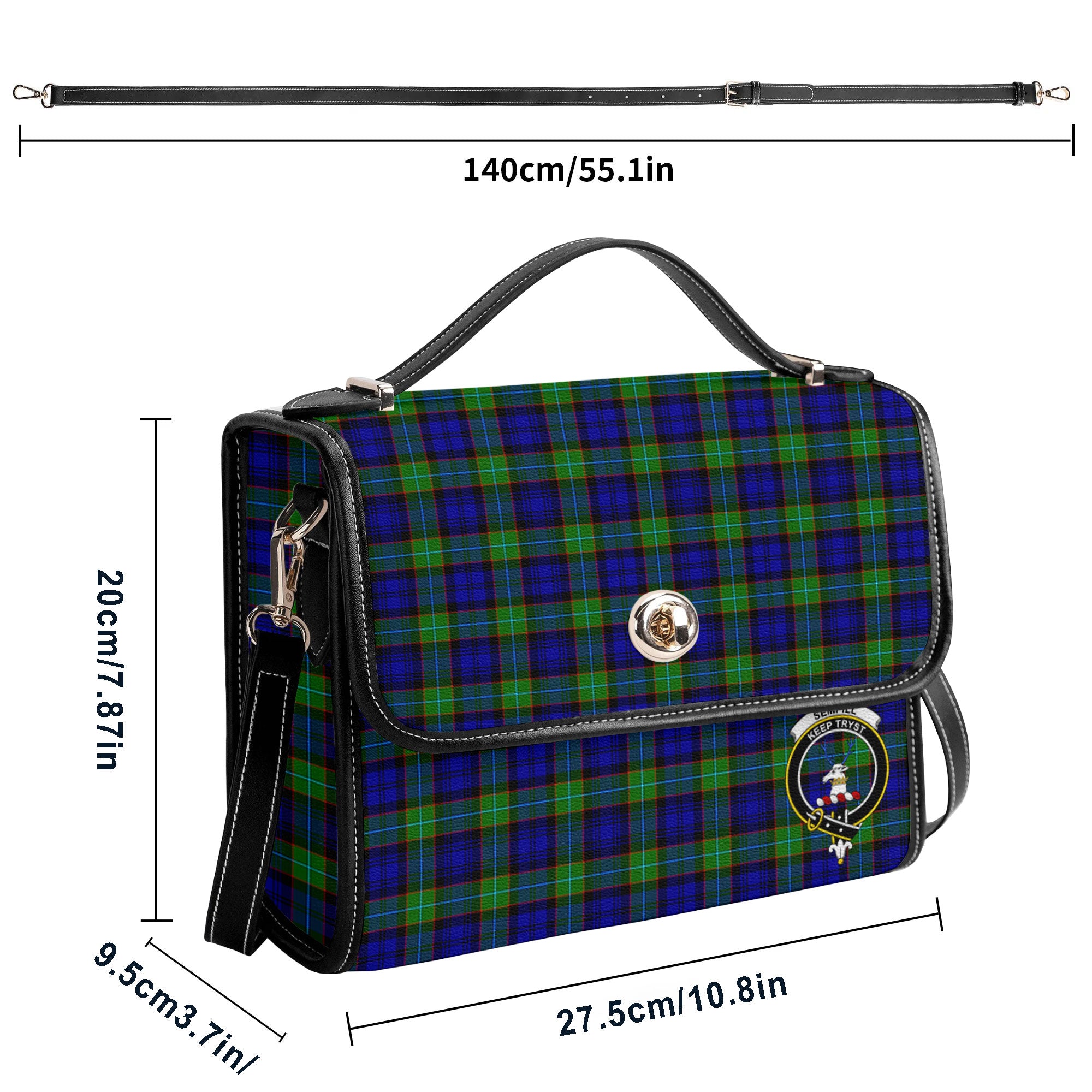 Sempill Modern Tartan Crest Satchel Bag