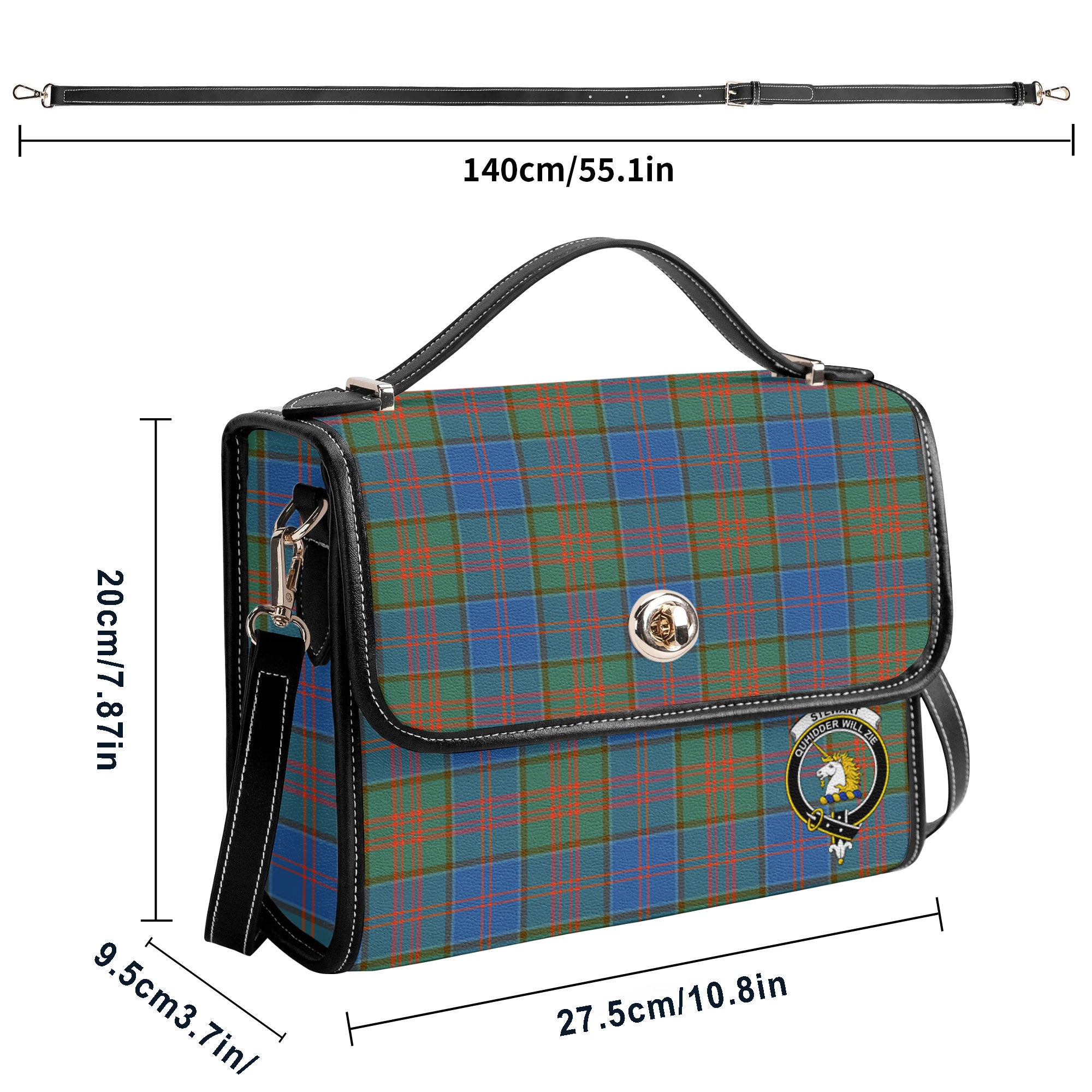 Stewart of Appin Hunting Ancient Tartan Crest Satchel Bag