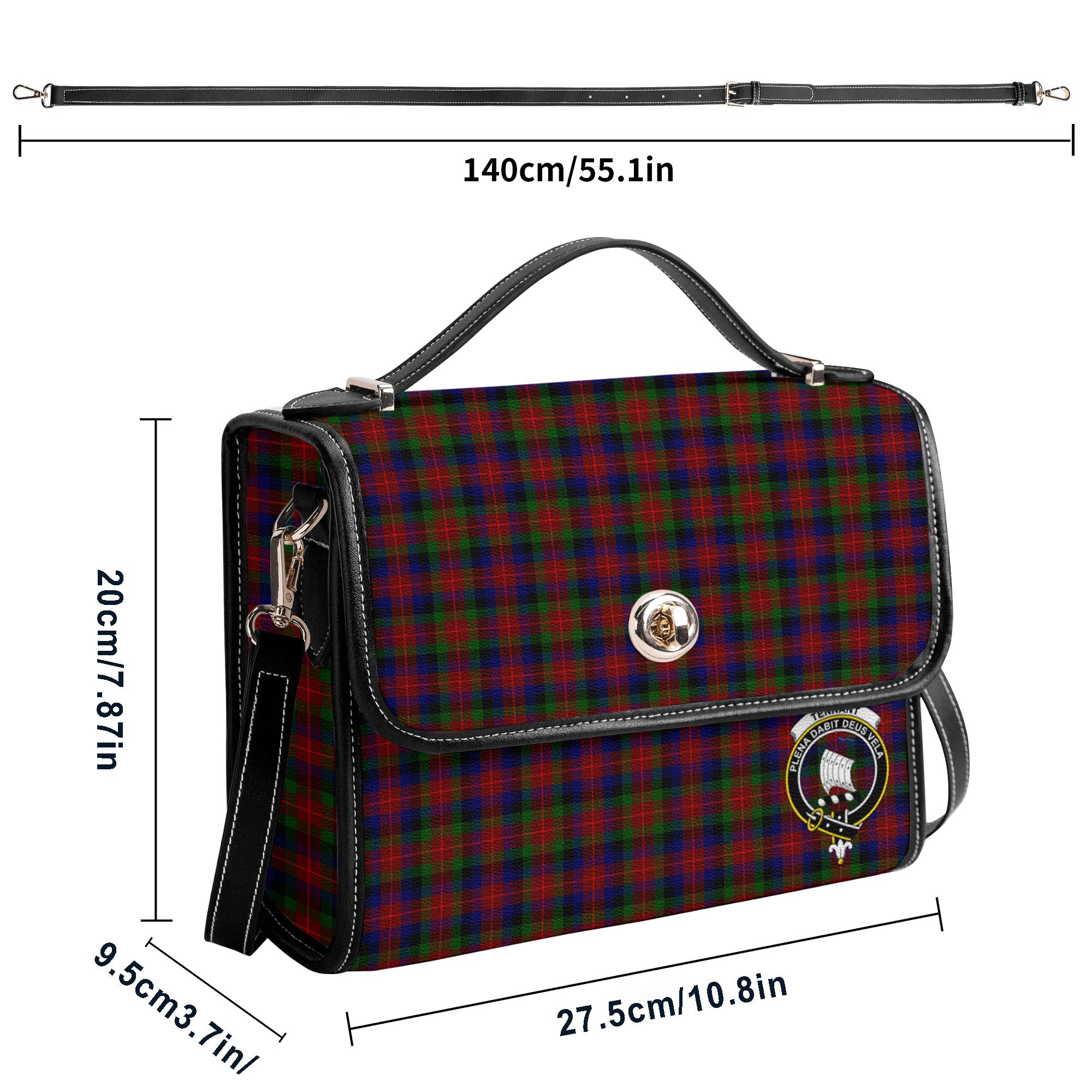 Tennant Tartan Crest Satchel Bag