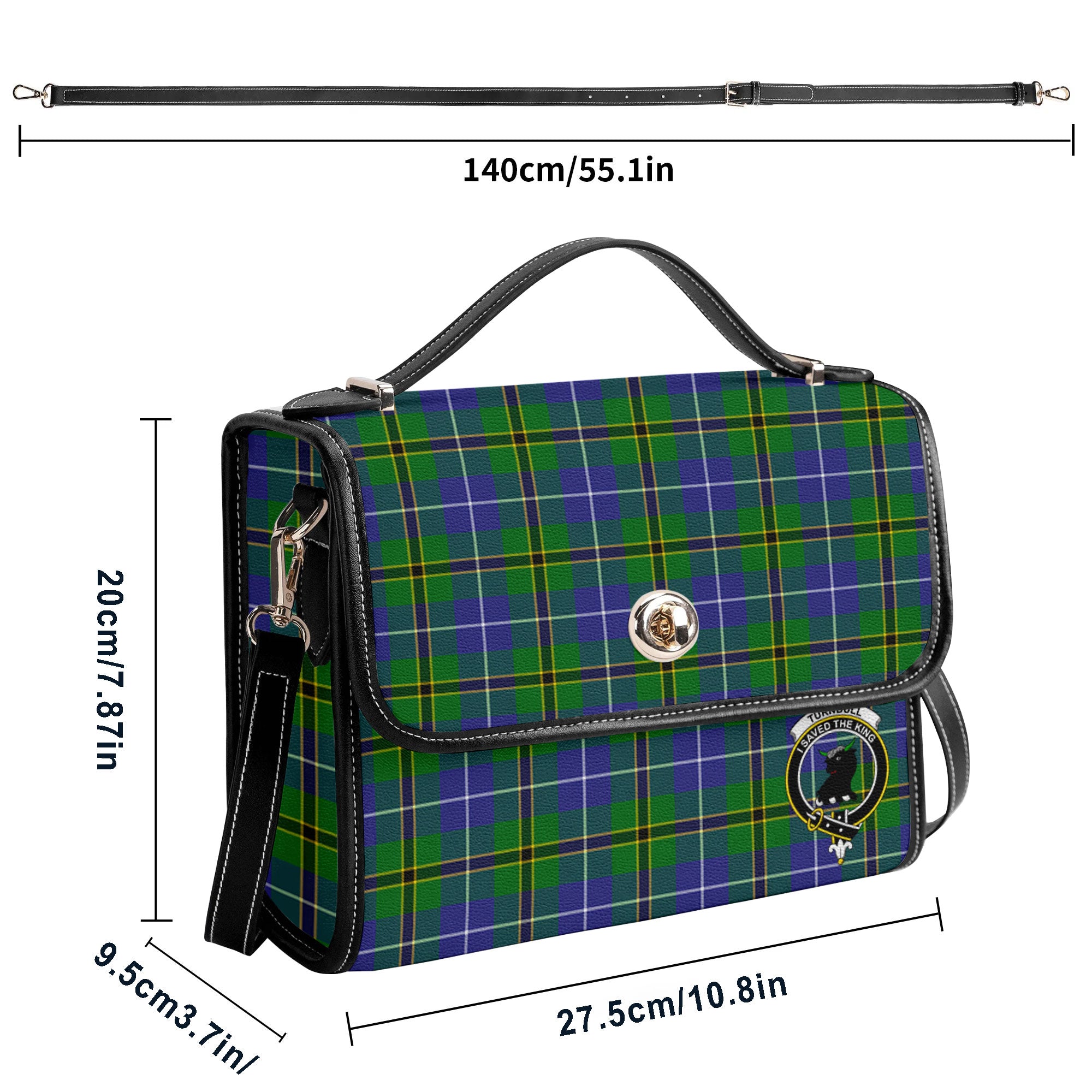 Turnbull Hunting Tartan Crest Satchel Bag