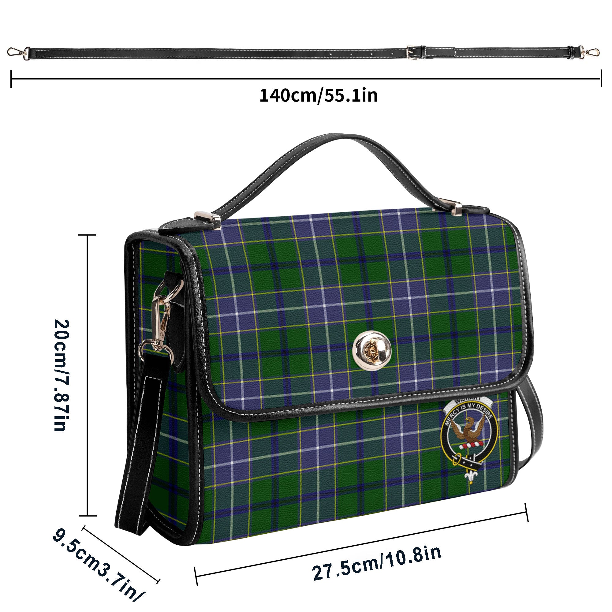 Wishart Hunting Tartan Crest Satchel Bag