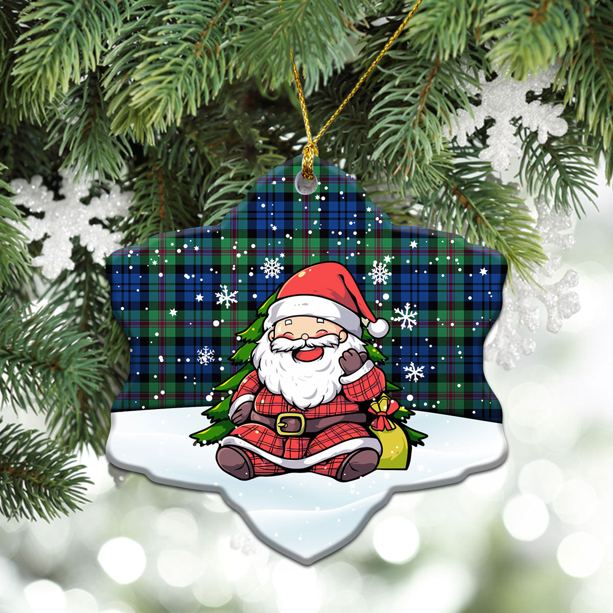 Baird Ancient Tartan Christmas Ceramic Ornament - Scottish Santa Style