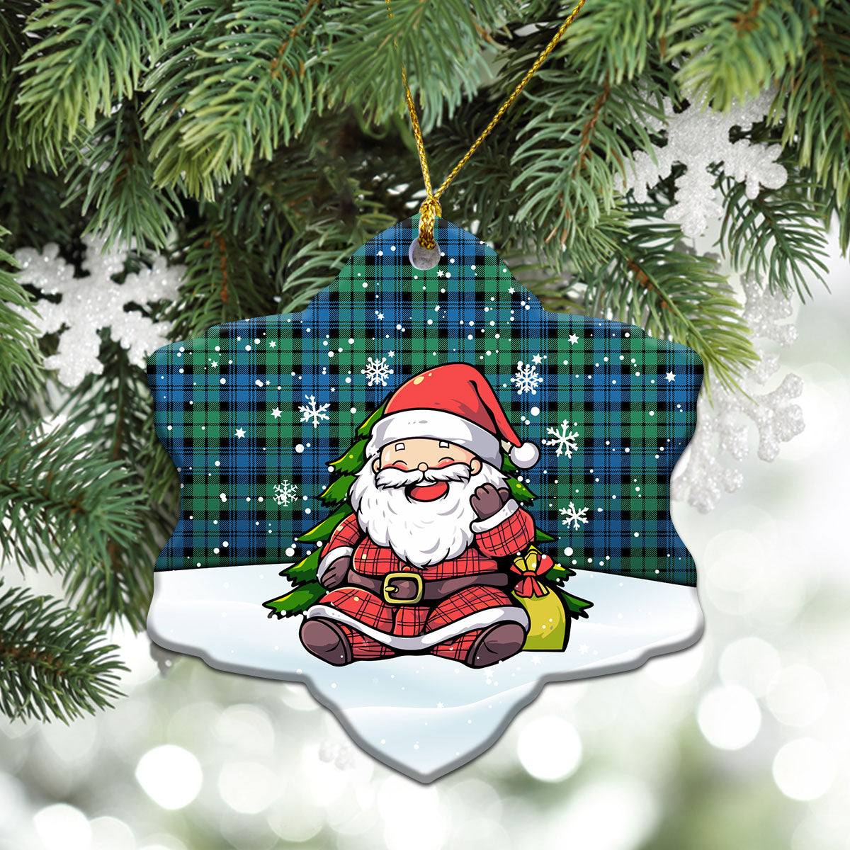 Campbell Ancient 01 Tartan Christmas Ceramic Ornament - Scottish Santa Style