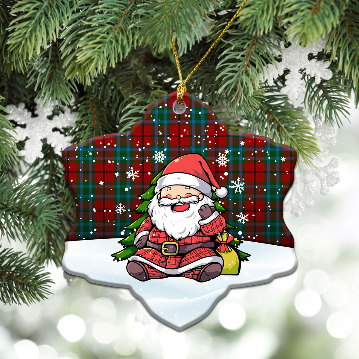 McCook Tartan Christmas Ceramic Ornament - Scottish Santa Style