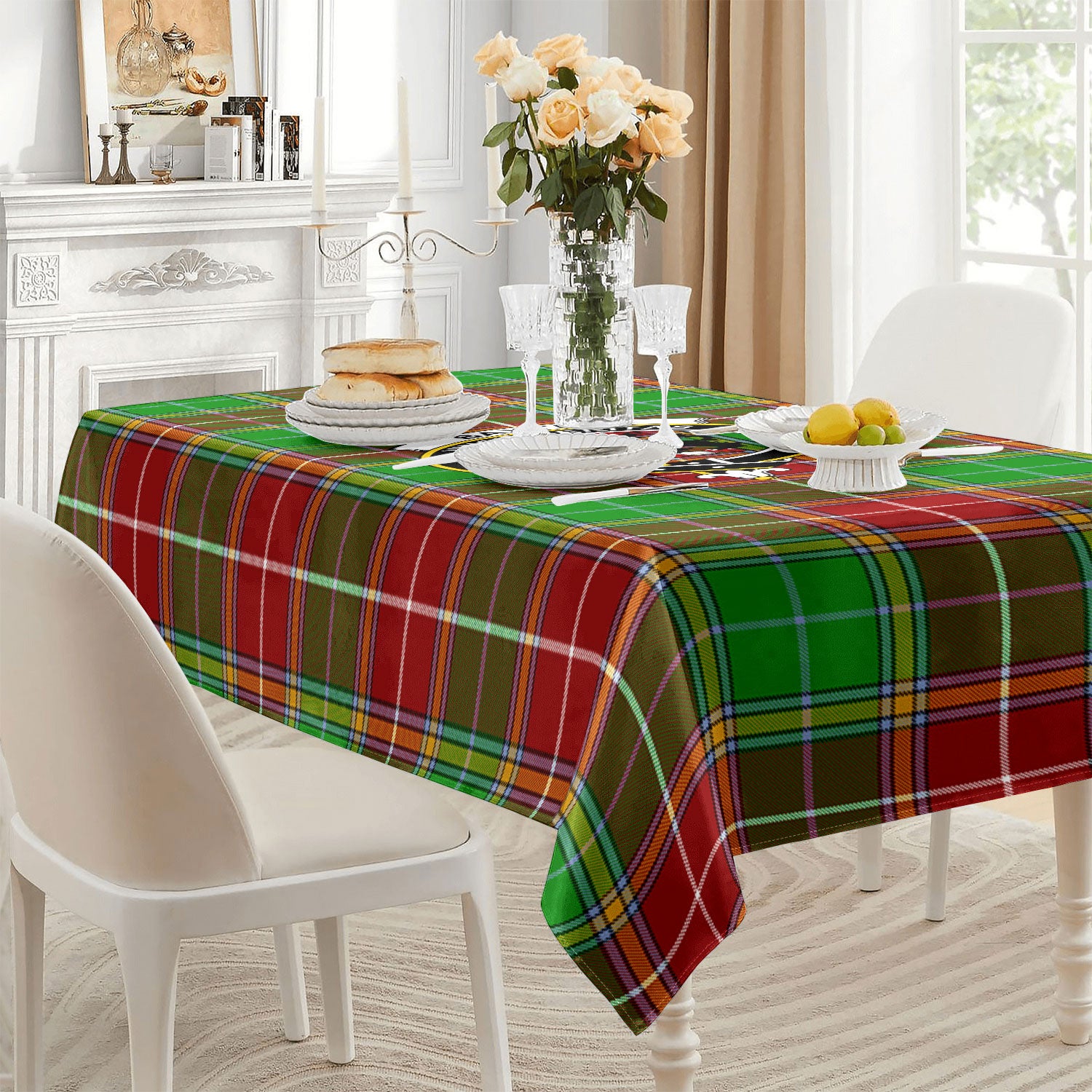 Baxter Modern Tartan Crest Tablecloth