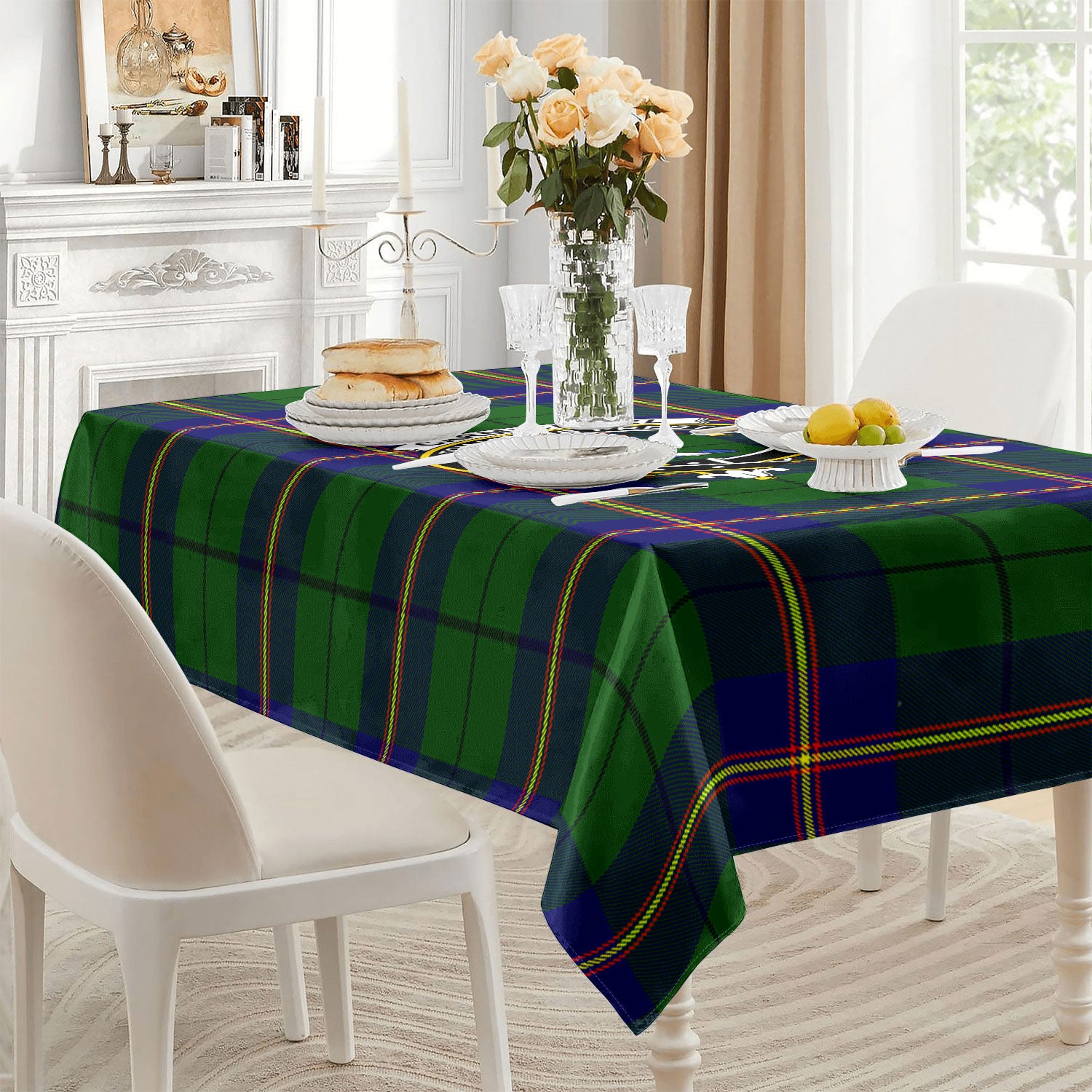 Carmichael Modern Tartan Crest Tablecloth