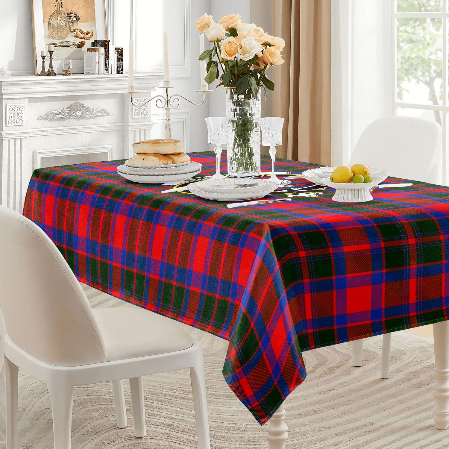 Carrick District Tartan Crest Tablecloth