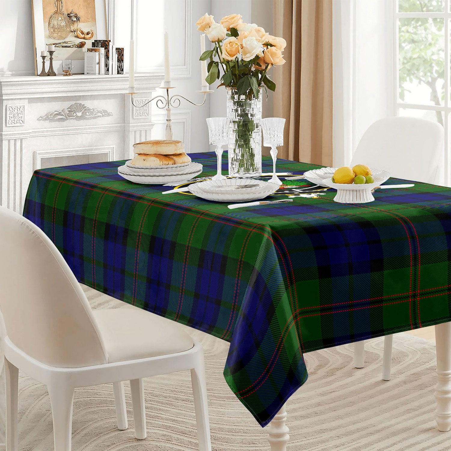 Dundas Modern Tartan Crest Tablecloth