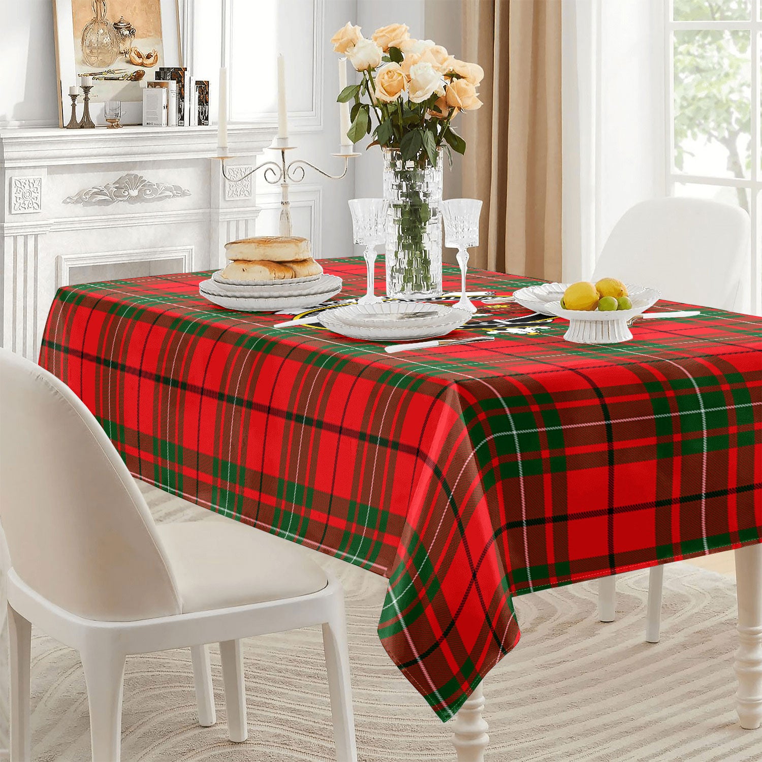 MacAuley Modern Tartan Crest Tablecloth