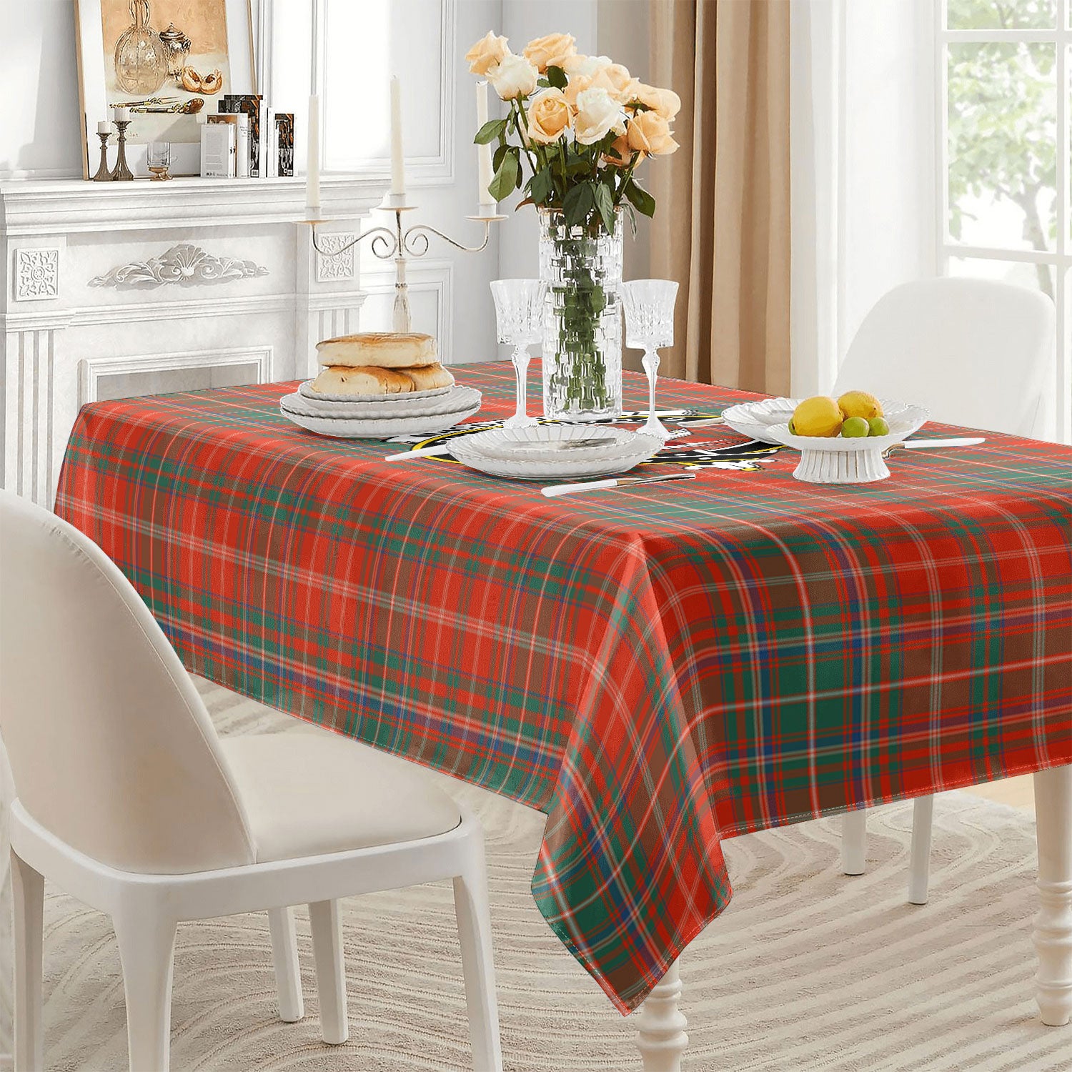 MacDougall Ancient Tartan Crest Tablecloth