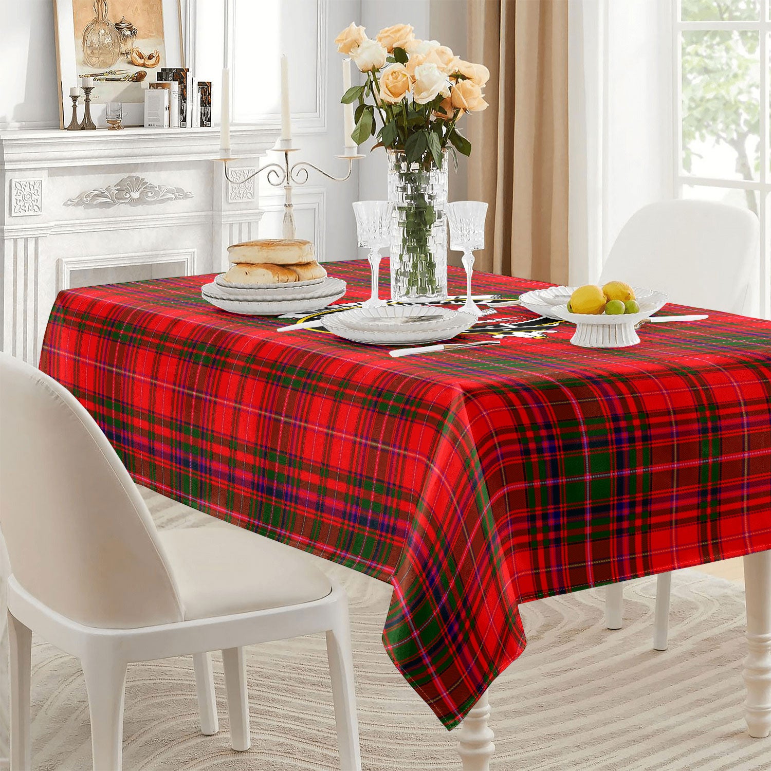 MacDougall Modern Tartan Crest Tablecloth