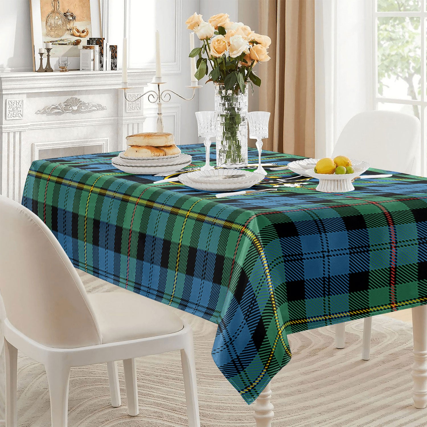MacEwan Ancient Tartan Crest Tablecloth