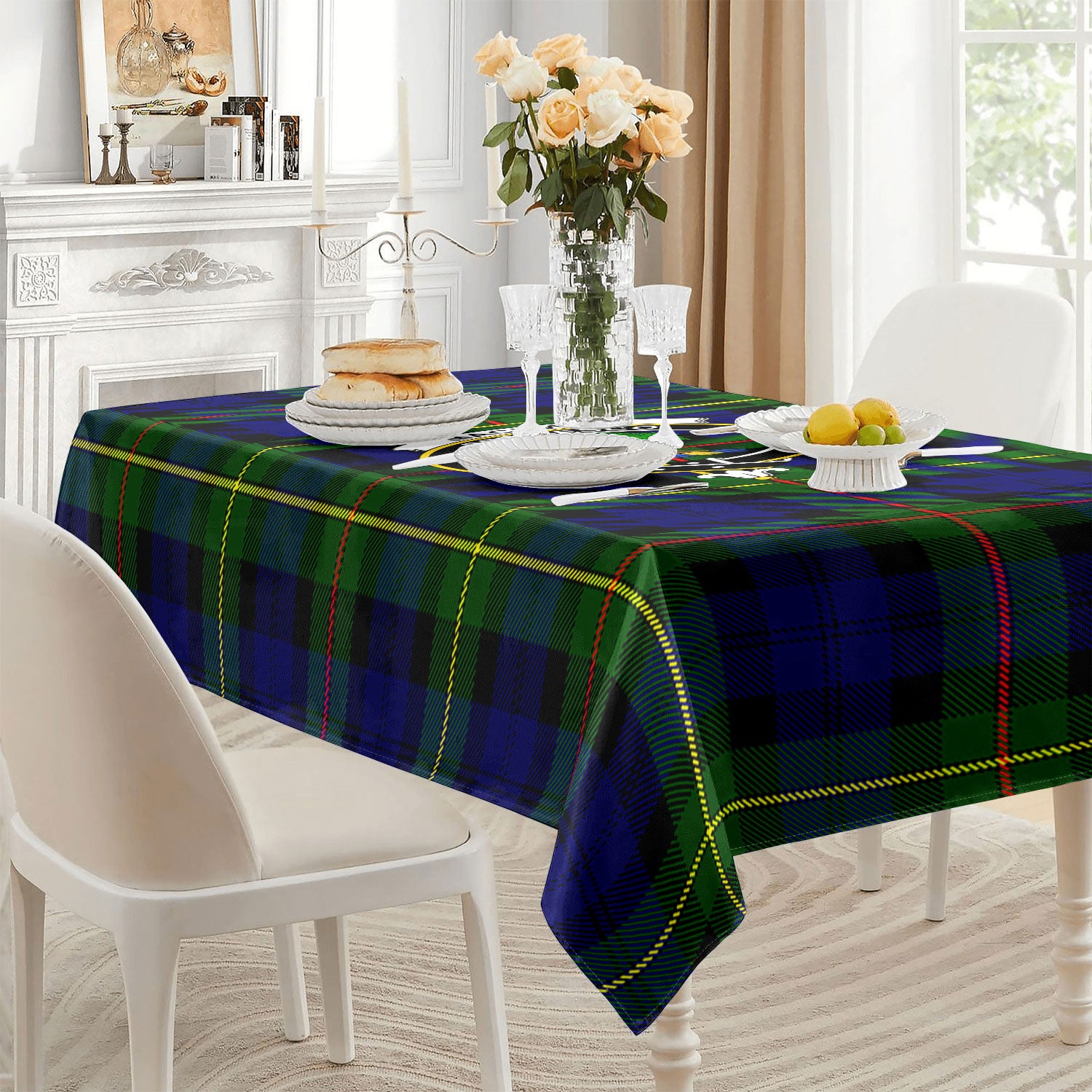 MacEwan Modern Tartan Crest Tablecloth
