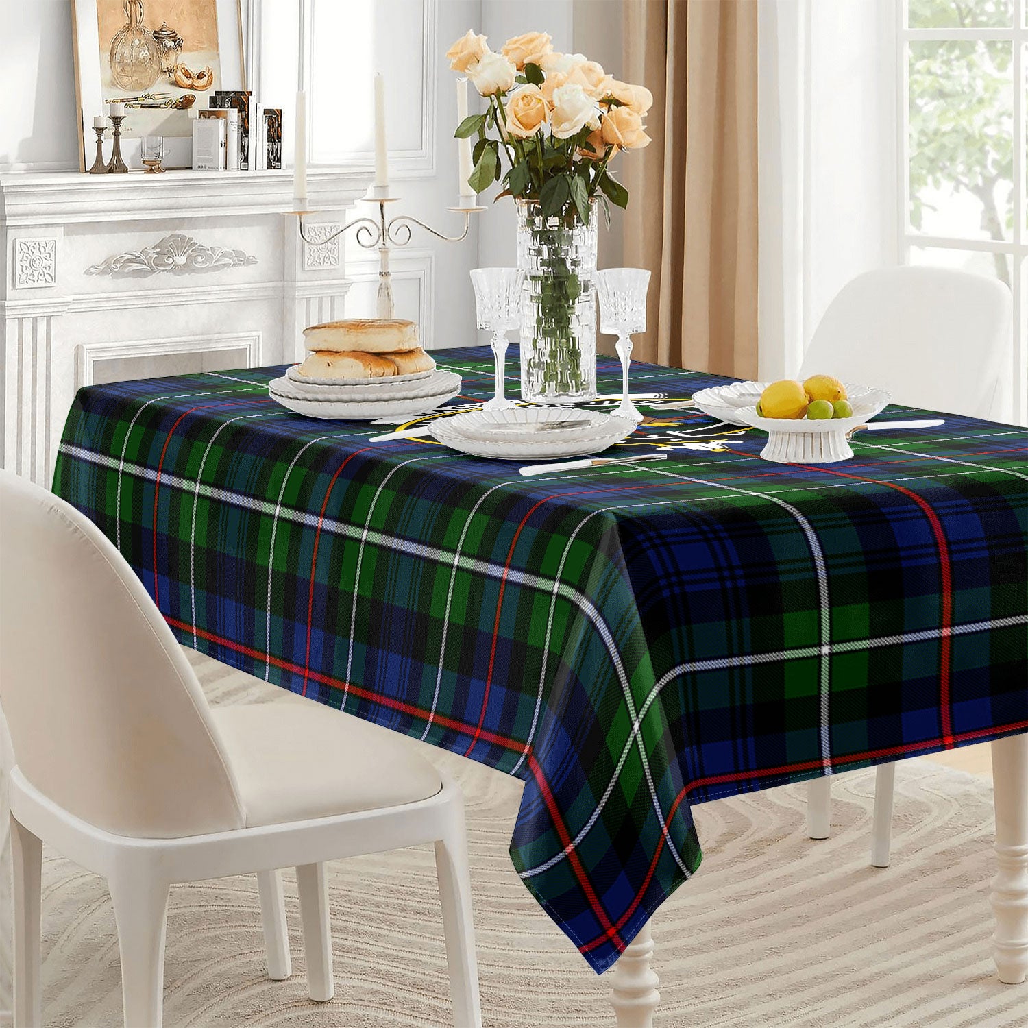 MacKenzie Modern Tartan Crest Tablecloth