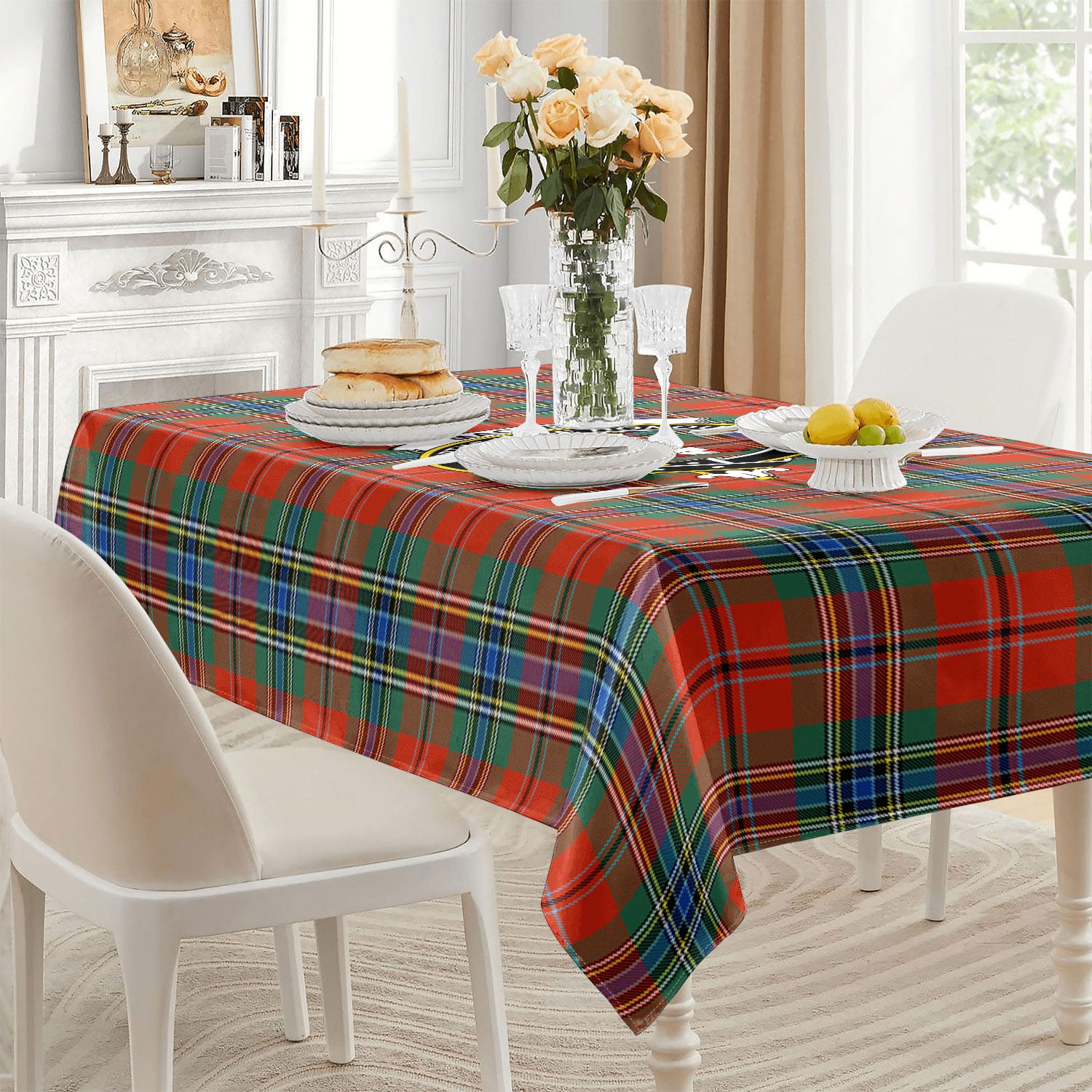 MacLean of Duart Ancient Tartan Crest Tablecloth