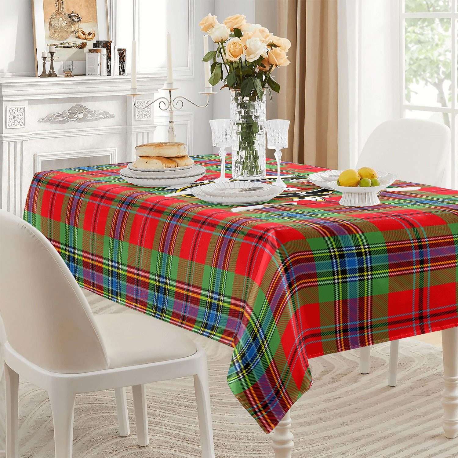 MacLean of Duart Modern Tartan Crest Tablecloth