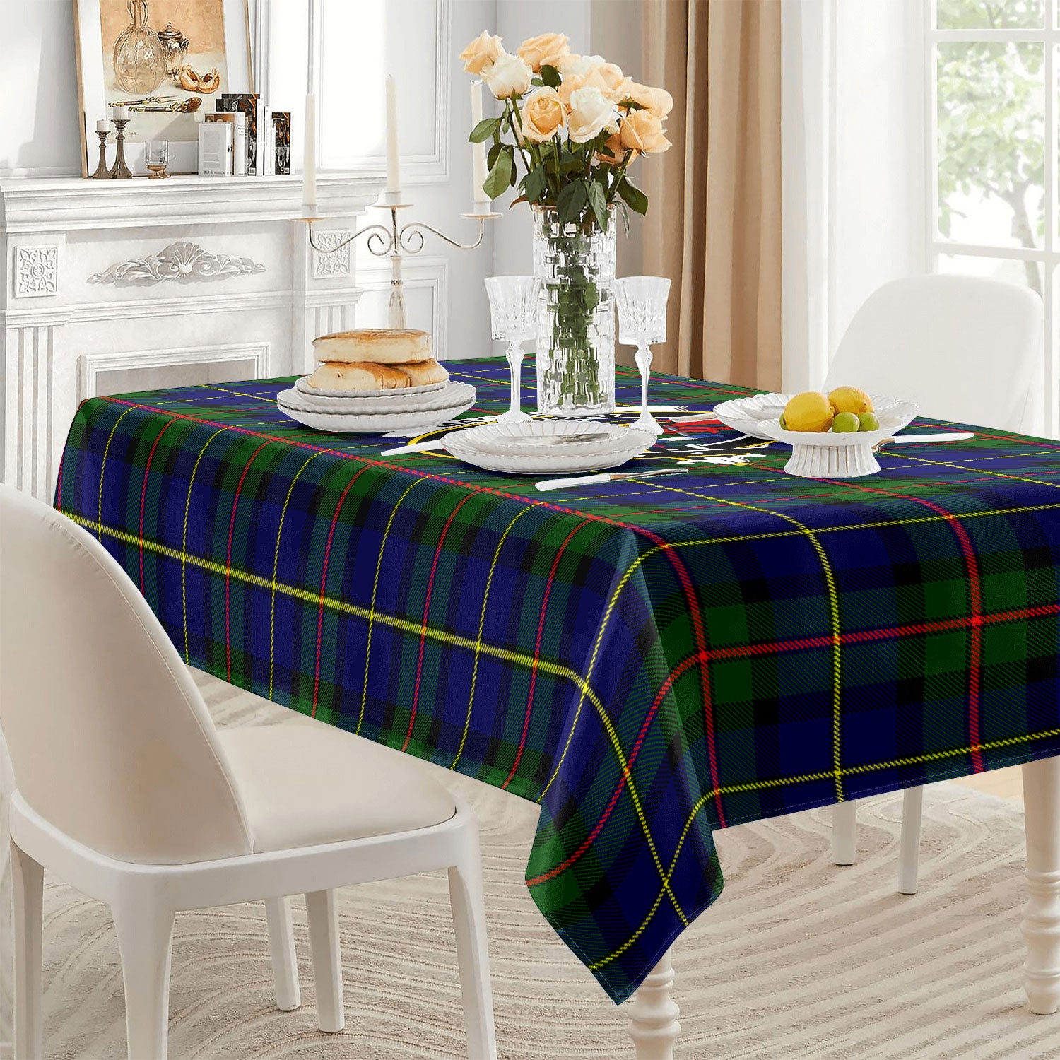 MacLeod of Harris Modern Tartan Crest Tablecloth