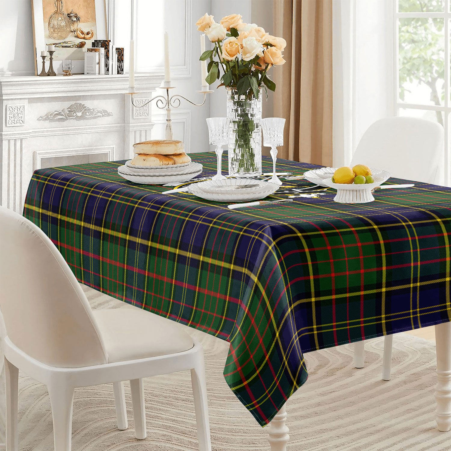 MacMillan Hunting Modern Tartan Crest Tablecloth