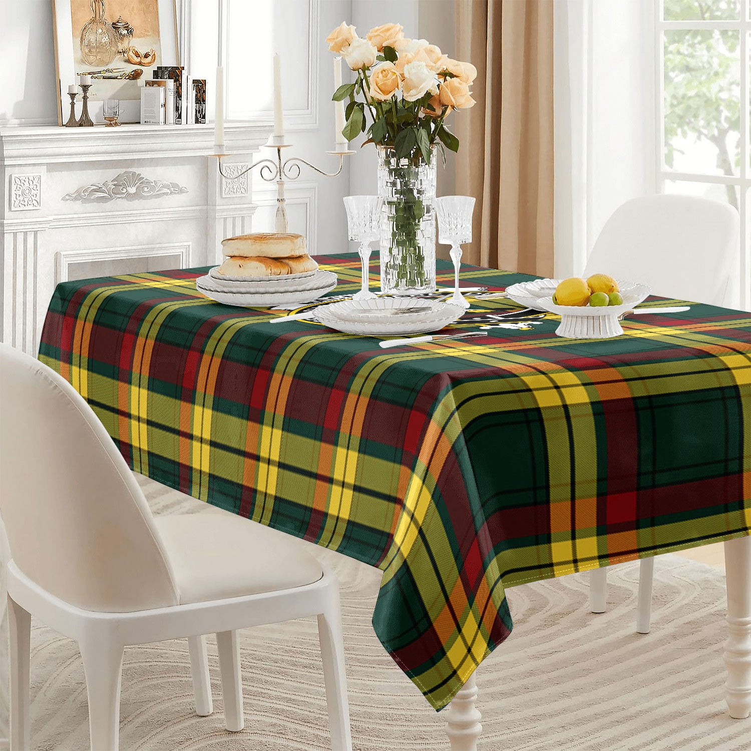 MacMillan Old Modern Tartan Crest Tablecloth