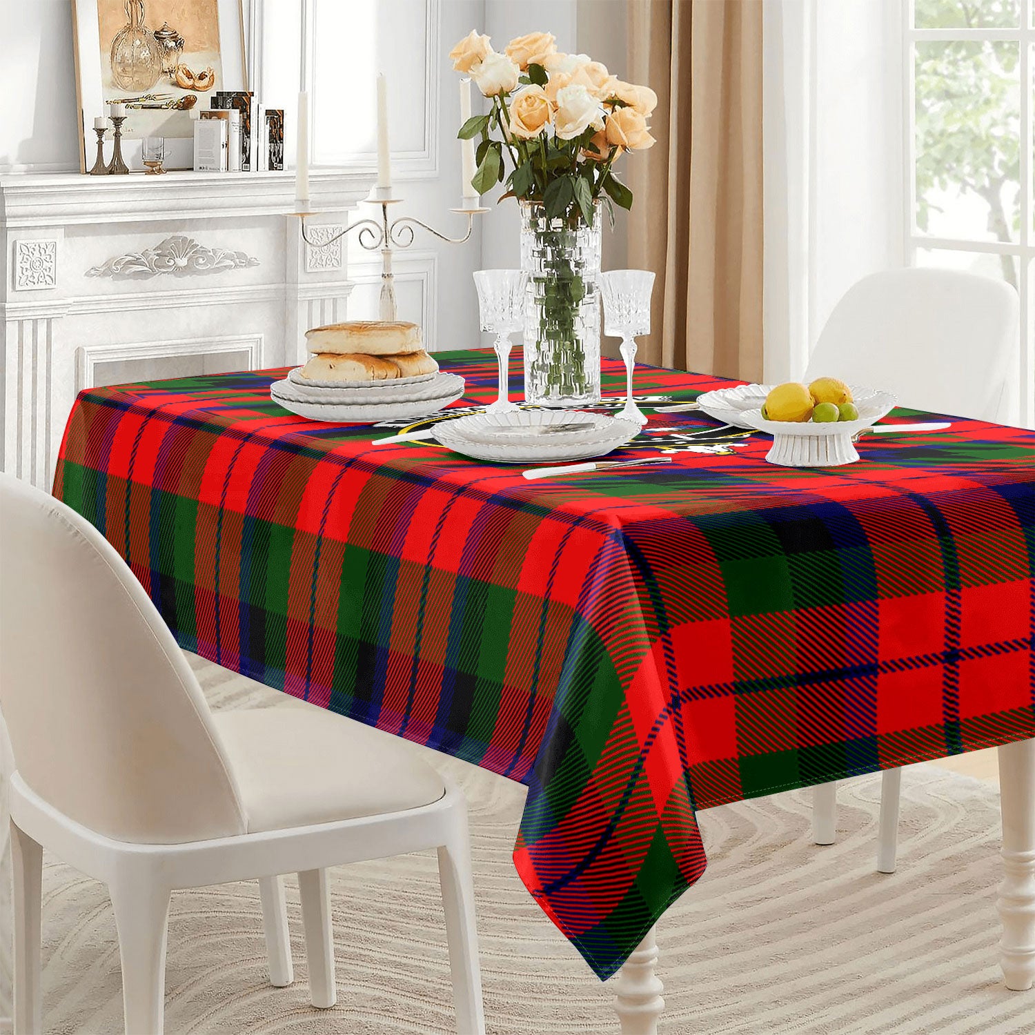 MacNaughton Modern Tartan Crest Tablecloth