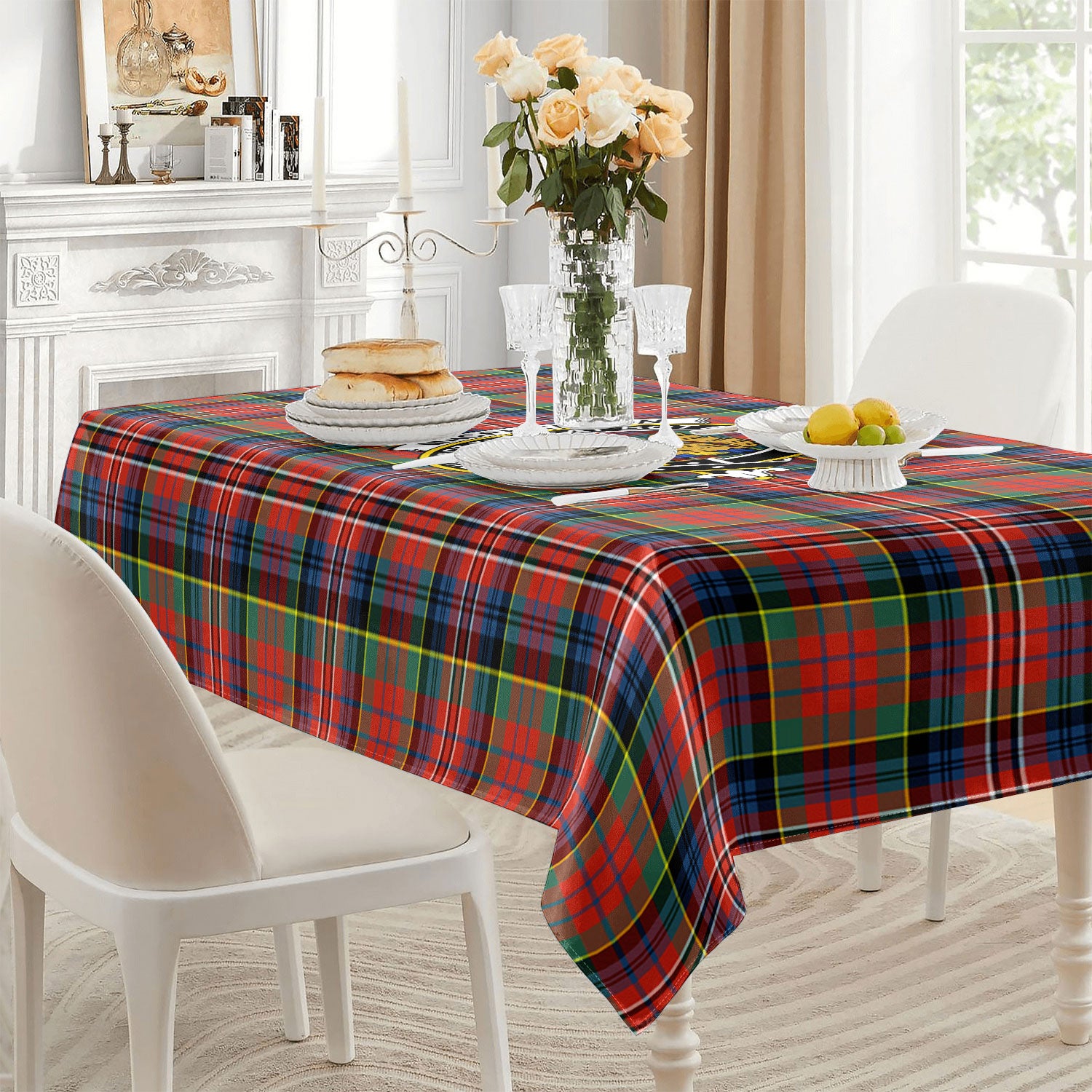 MacPherson Ancient Tartan Crest Tablecloth