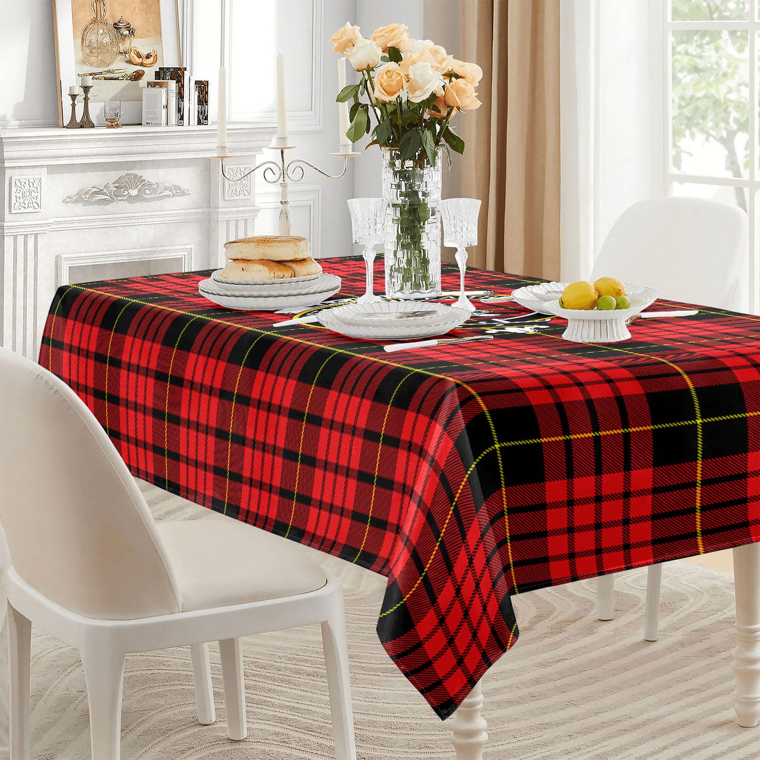 MacQueen Modern Tartan Crest Tablecloth