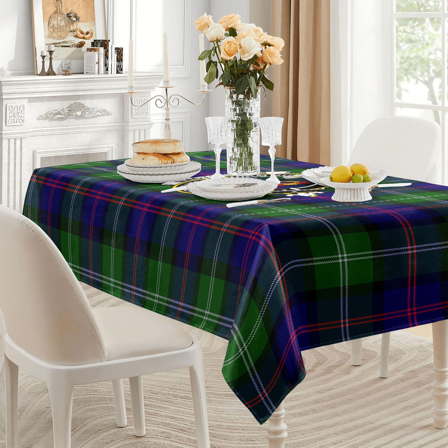 MacThomas Modern Tartan Crest Tablecloth