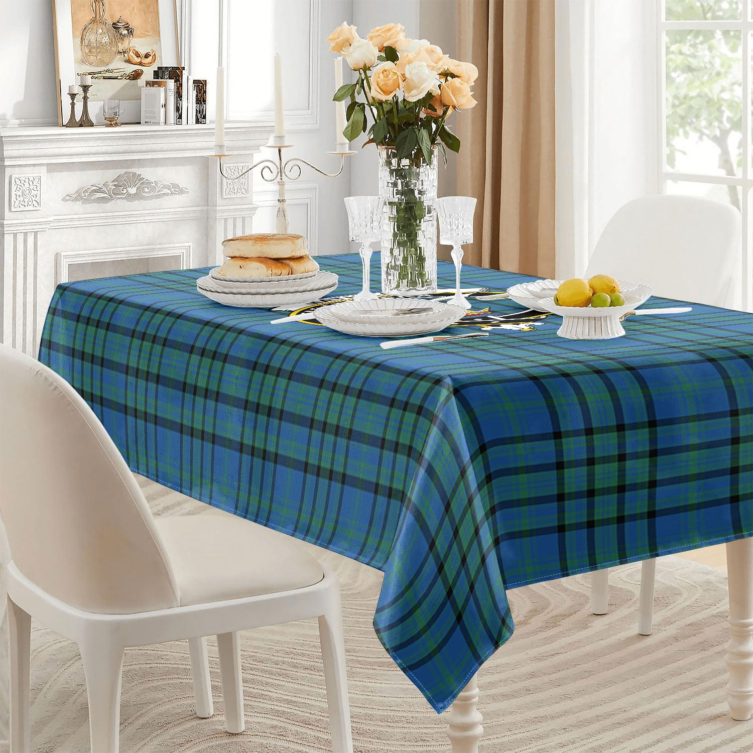 Matheson Hunting Ancient Tartan Crest Tablecloth
