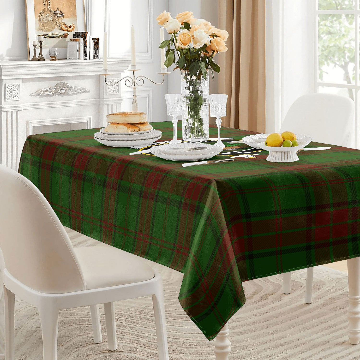 Maxwell Hunting Tartan Crest Tablecloth