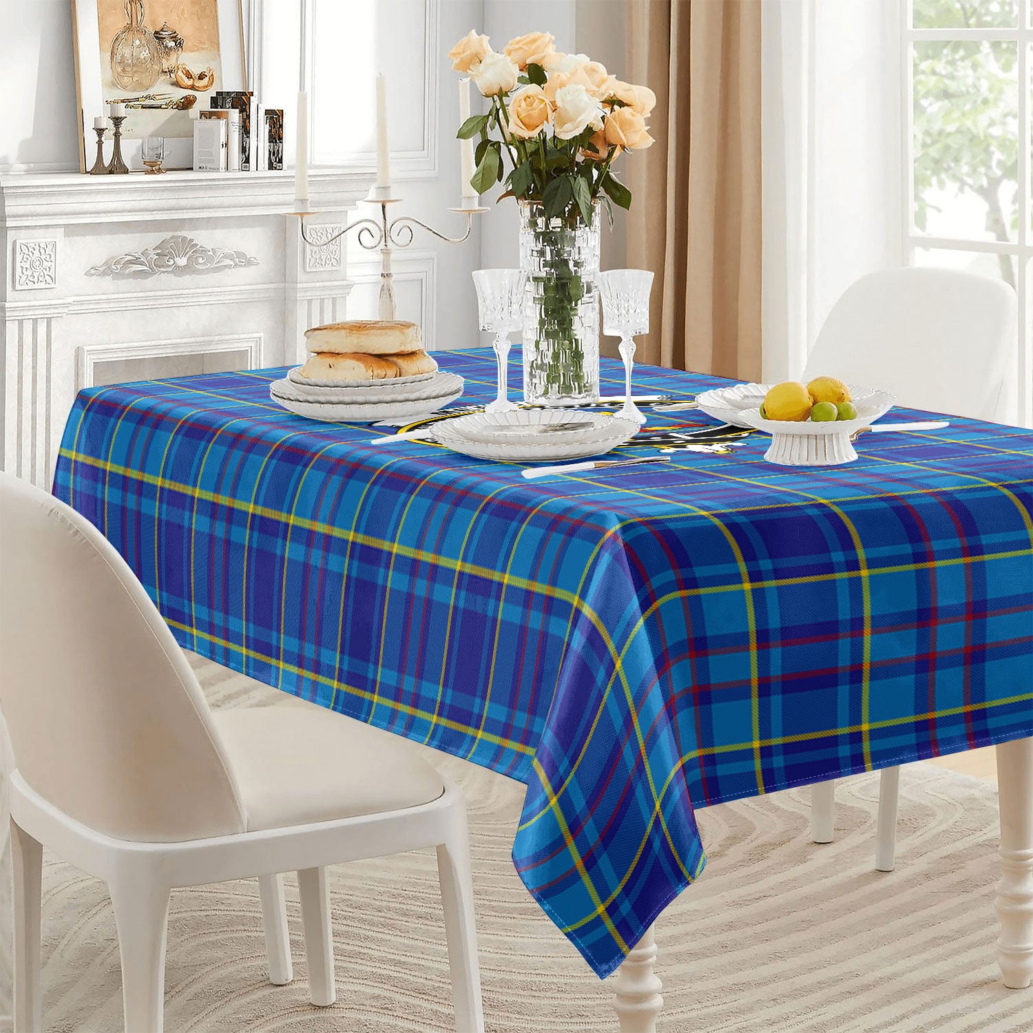 Mercer Modern Tartan Crest Tablecloth