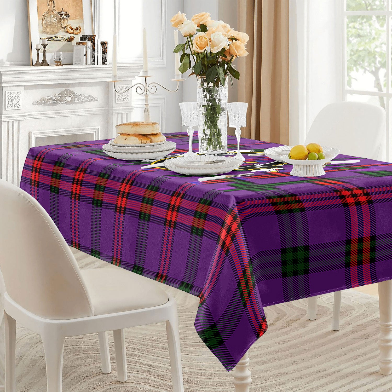 Montgomery Modern Tartan Crest Tablecloth