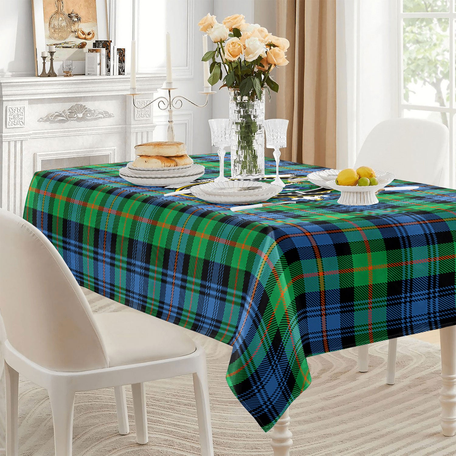Murray of Atholl Ancient Tartan Crest Tablecloth