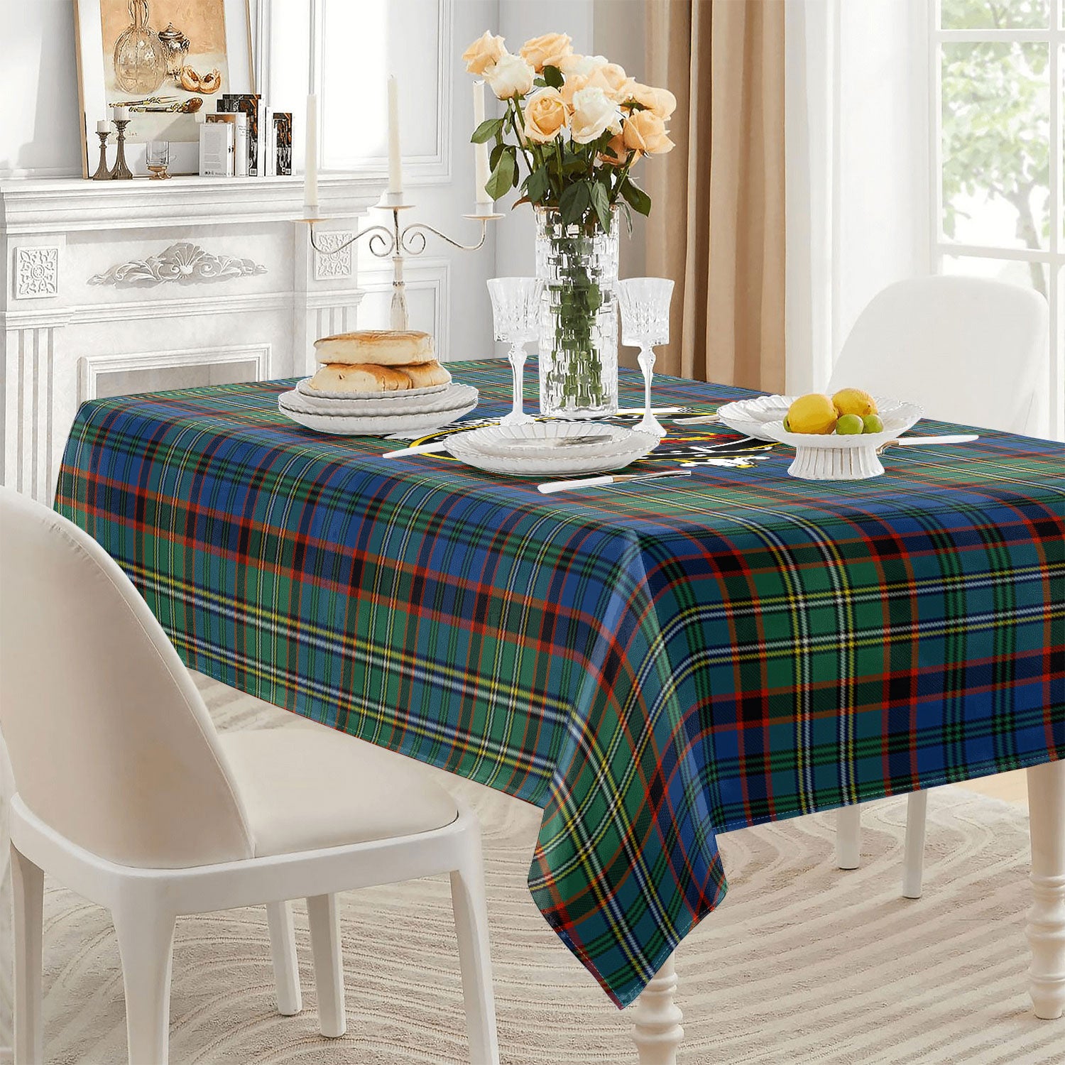 Nicolson Hunting Ancient Tartan Crest Tablecloth