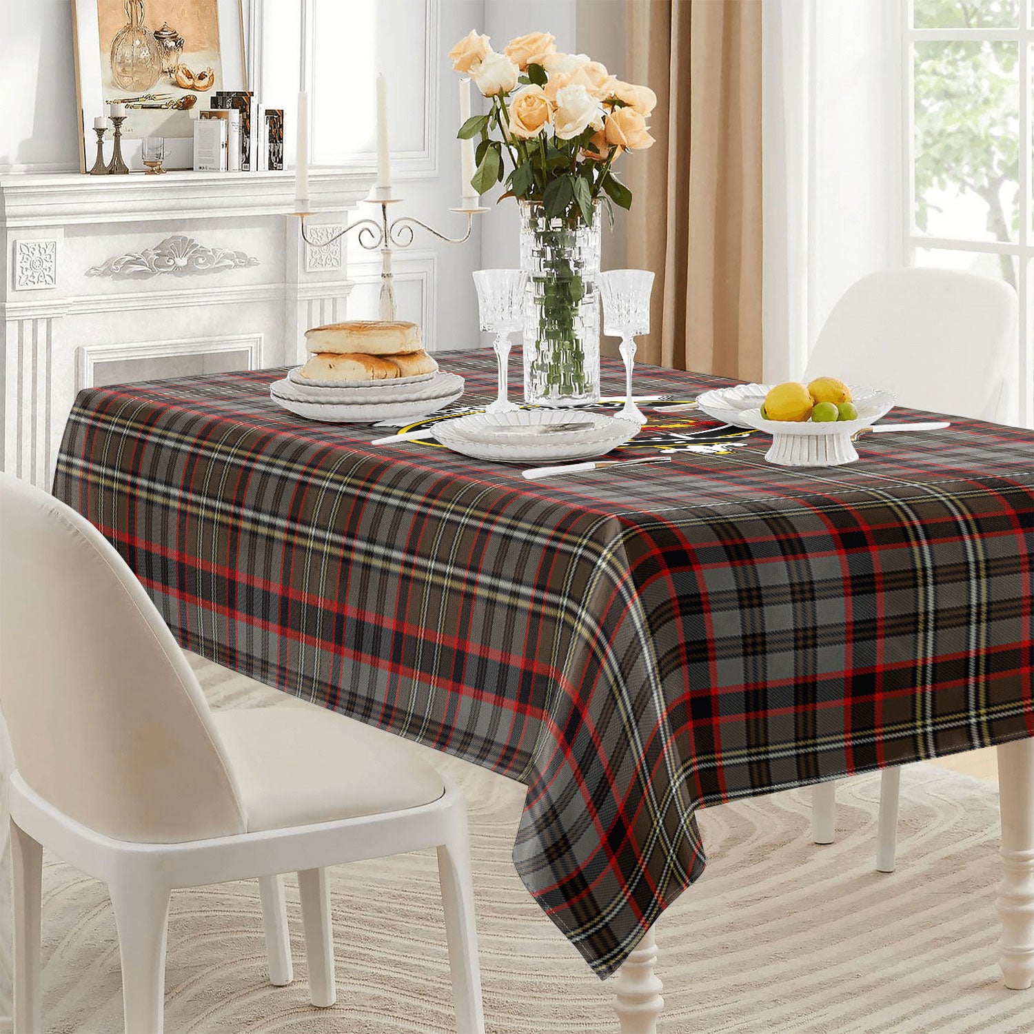Nicolson Hunting Weathered Tartan Crest Tablecloth