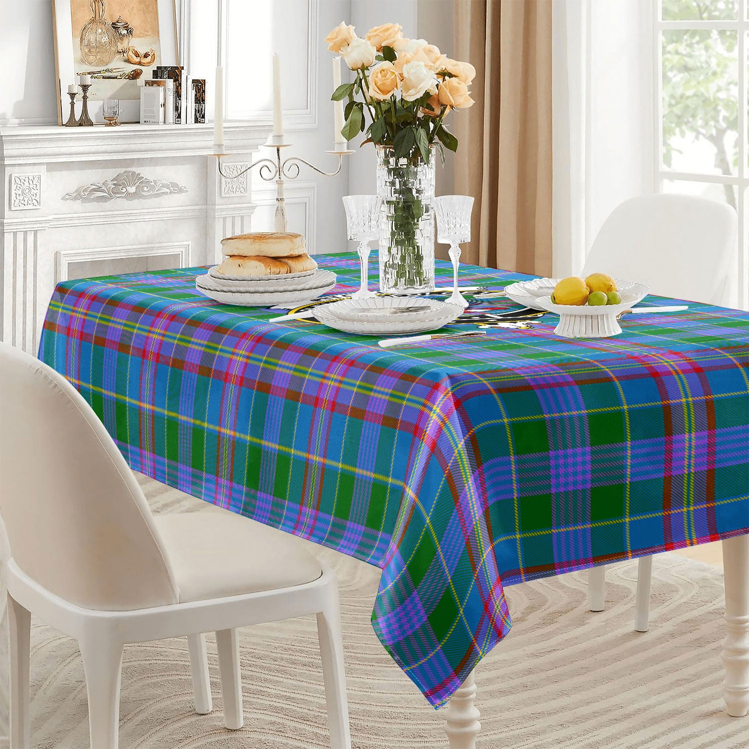 Pitcairn Hunting Tartan Crest Tablecloth